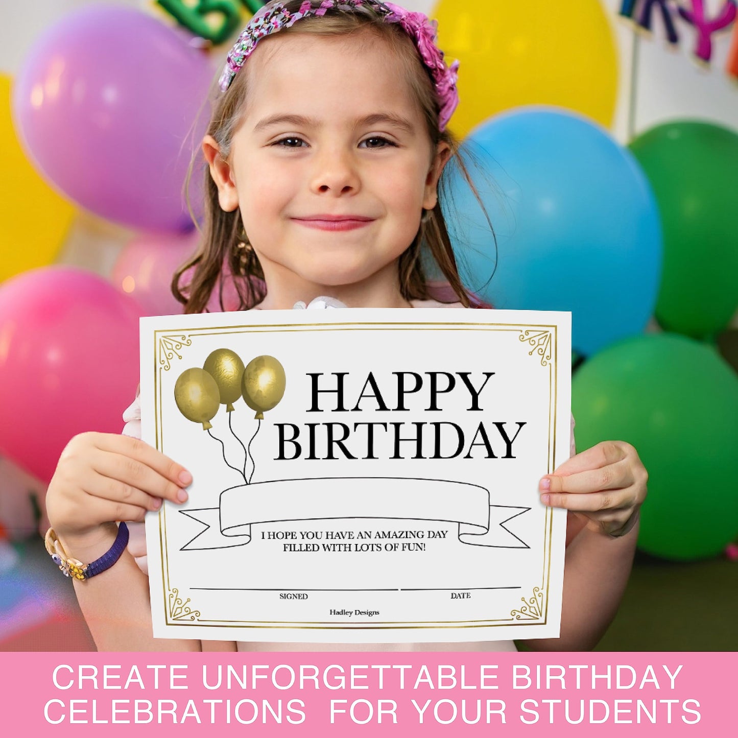 Happy Birthday Certificates for Students - 25 Student Birthday Certificates for Kids Classroom Must Haves, Teacher Supplies for Classroom Elementary, Gold Teacher Essentials