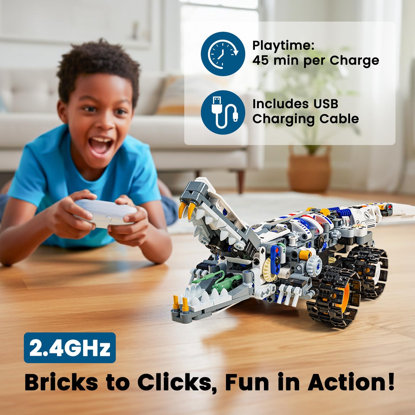 Glikid STEM RC Robot Building Kit - 3 in 1 APP & Remote Control Robotics for Kids Ages 8-12, DIY Educational Toy Programming & Science Project Kit, Birthday Gifts for Boys Girls