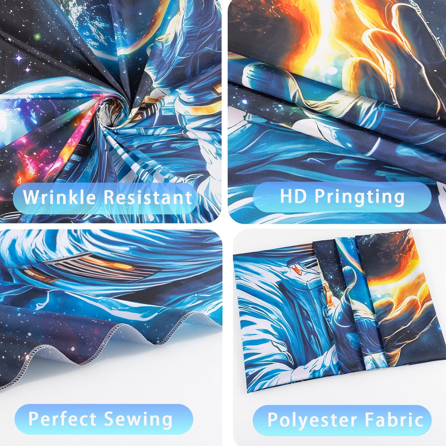 Apdidl Space Galaxy Poster Decor Tapestry for Bedroom, Astronaut Cool Planet Wall Hanging, Fantasy Outer Space Wall Tapestries Men, Funny Art Poster Aesthetic for Boys Guys Gamer Living Room 51" X 60"