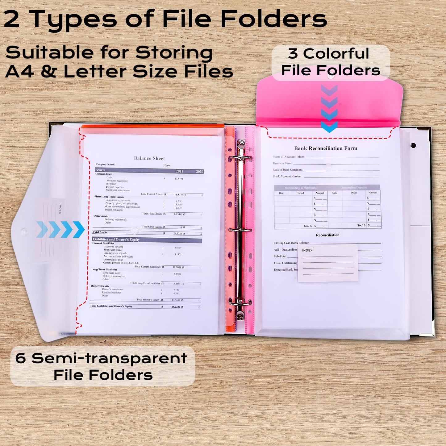 XKDOUS Aesthetic Document Organizer 3 Ring Emergency Binder Linen Folio Folders with 9 Pockets Expanding File Storage Holder for Important Papers, Letters, Passports, Photos