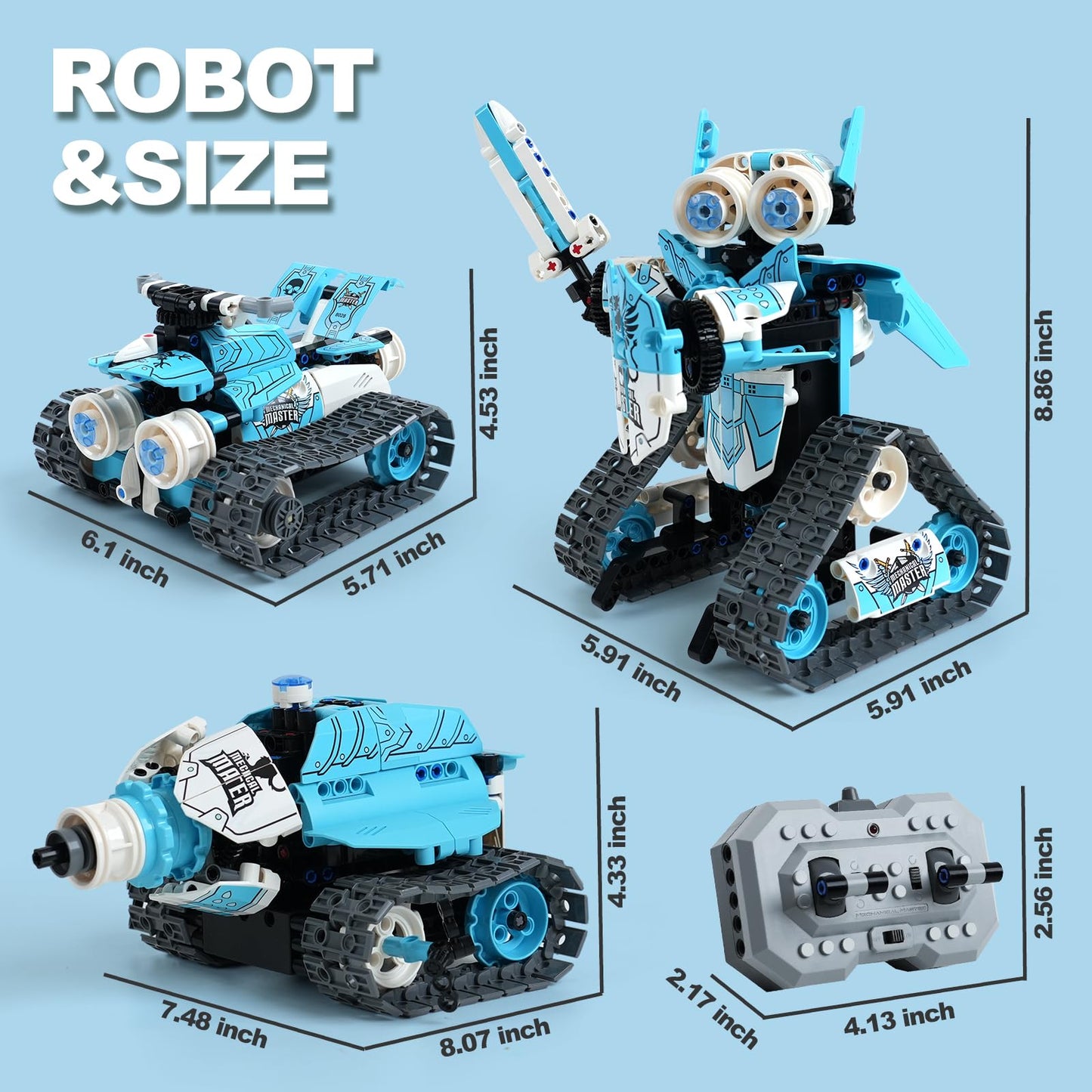 Gaitel Robot Building Kit, Educational STEM Toys & Birthday Gifts for 6 7 8 9 10 11 12+ Year Old Boys Kids, 3 in 1 DIY Science RC Robotics Sets with APP and Remote Control Projects