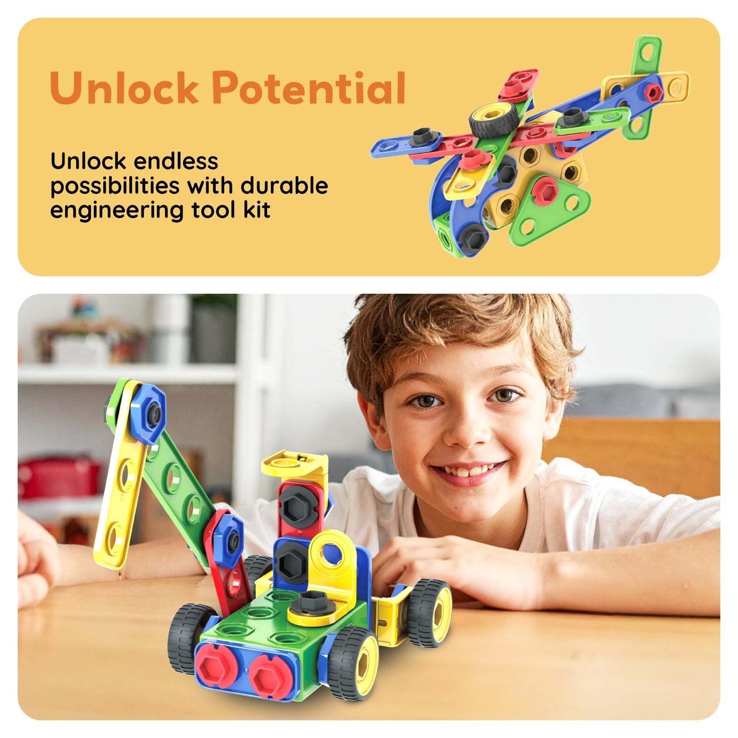 PicassoTiles 152pc STEM Construction Toy Building Set for Kids Ages 3+ Includes Power Drill, Ratchet, Idea Book, Storage Box Educational Engineering Science Kit & Sensory Toys for Boys & Girls PTN152