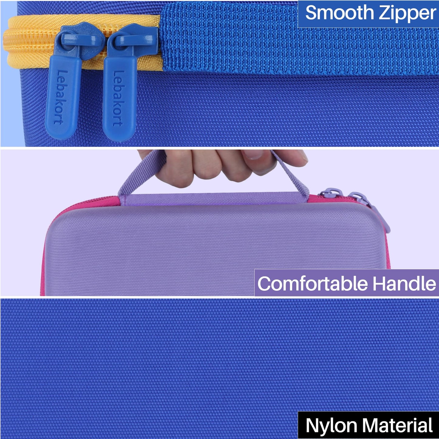 Lebakort Storage Case Compatible with LeapFrog Fridge Phonics Magnetic Letter Set (Purple+Pink Case)