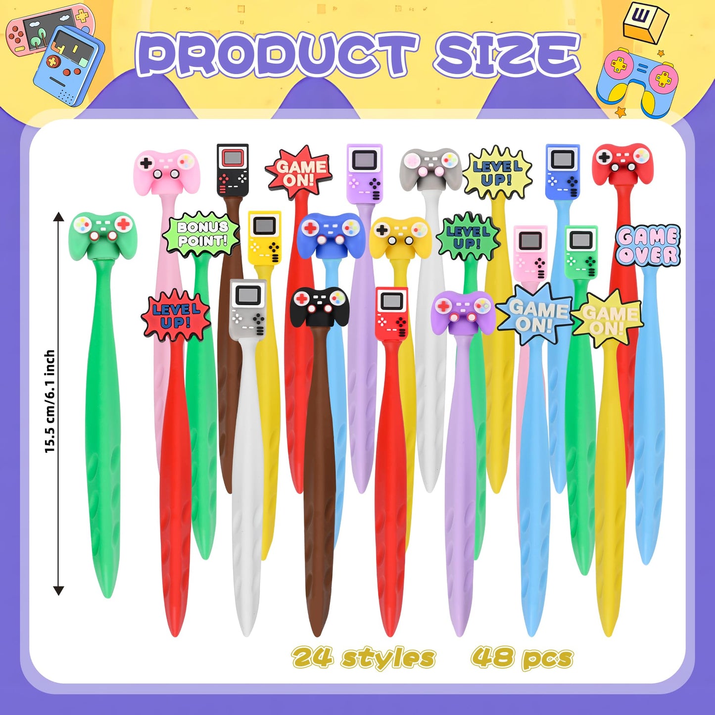 48 Pcs Video Games Bobblehead Eraser for Pencils Kawaii Erasers Cute Supplies Fun Cartoon Erasers Supplies Birthday Gifts
