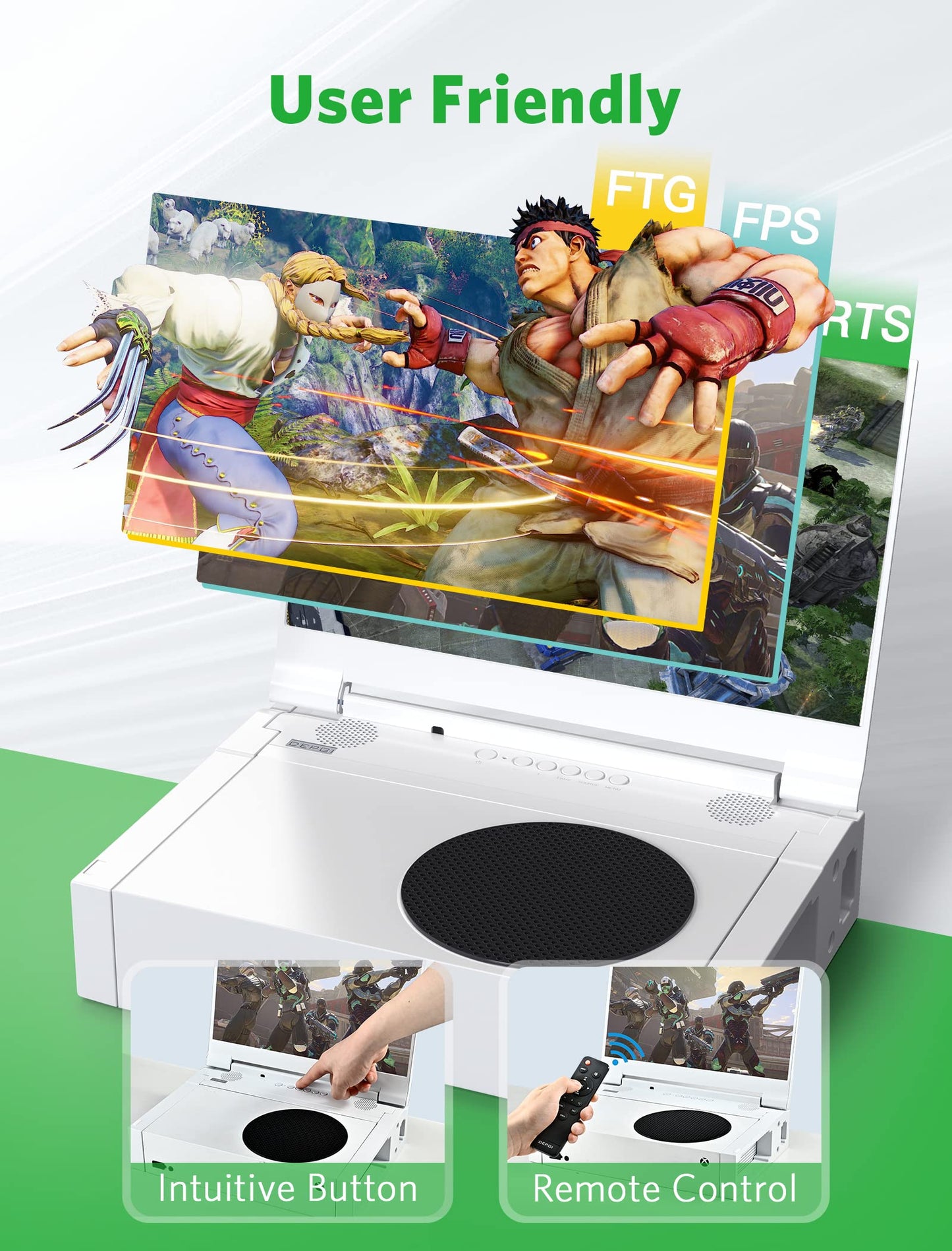 DEPGI 14" Portable Monitor for Xbox Series S (Not Included), 60Hz 1080P HD IPS Portable Gaming Monitor with Remote Control,Portable Monitor with HDR10,AMD FreeSync, 2X HDMI