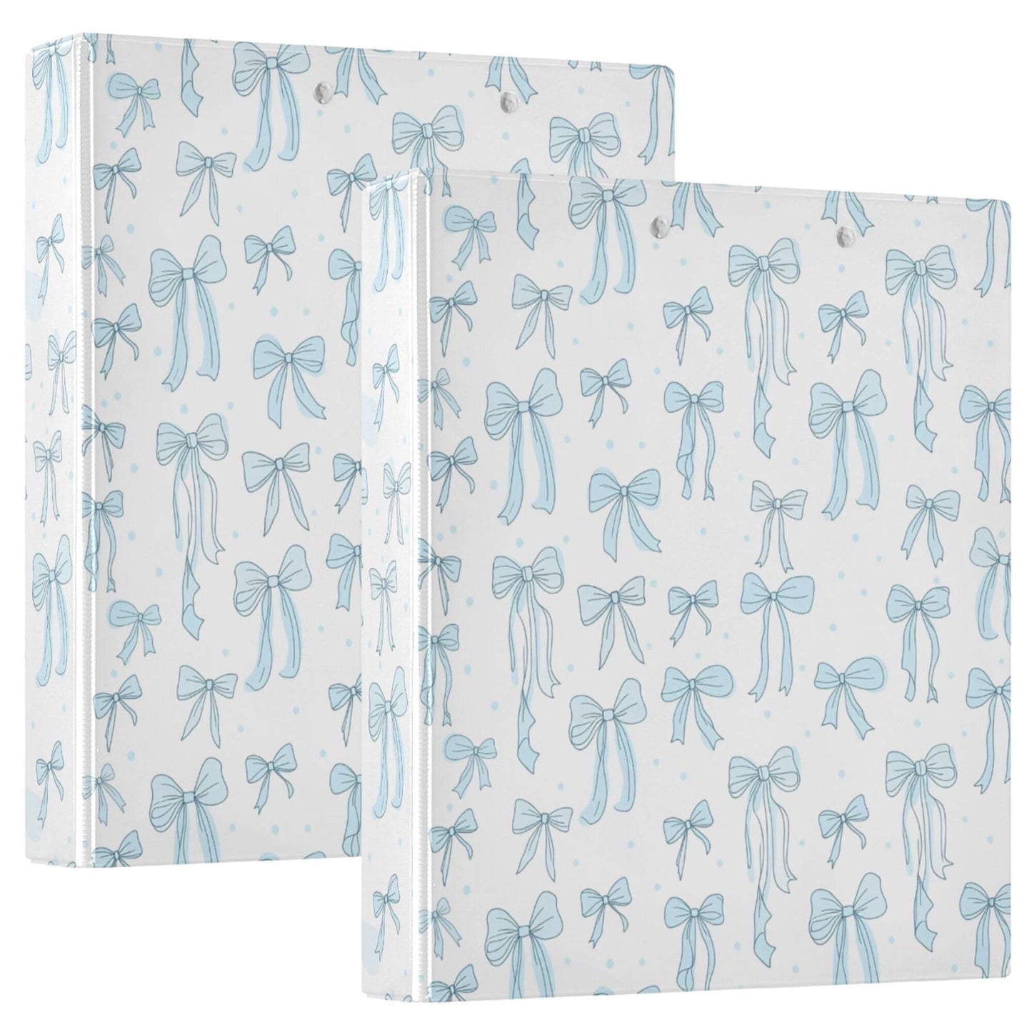 Blue Gray Leaves Round Ring Binders 1.5 Plants Botanical 3 Ring Clipboard Binder for Office School Work Supplies File Folder 200 Sheet Capacity Easy Open