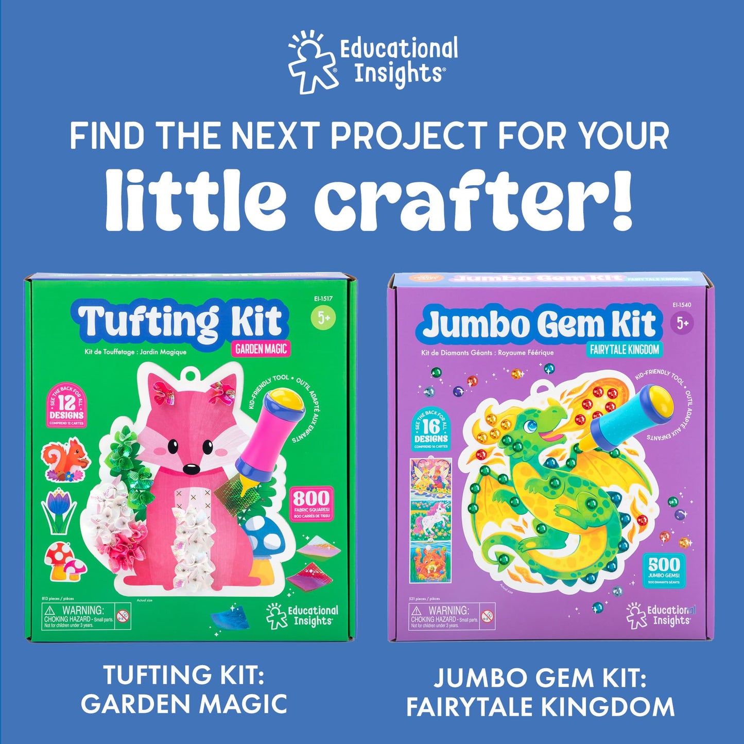 Educational Insights Pom Pom Kit: Animal Dress Up - Arts and Crafts for Kids 4-6, DIY Arts & Crafts Kits, Kids No Mess Activities, Preschool and Kindergarten Crafting Set, Toddler Craft Supplies