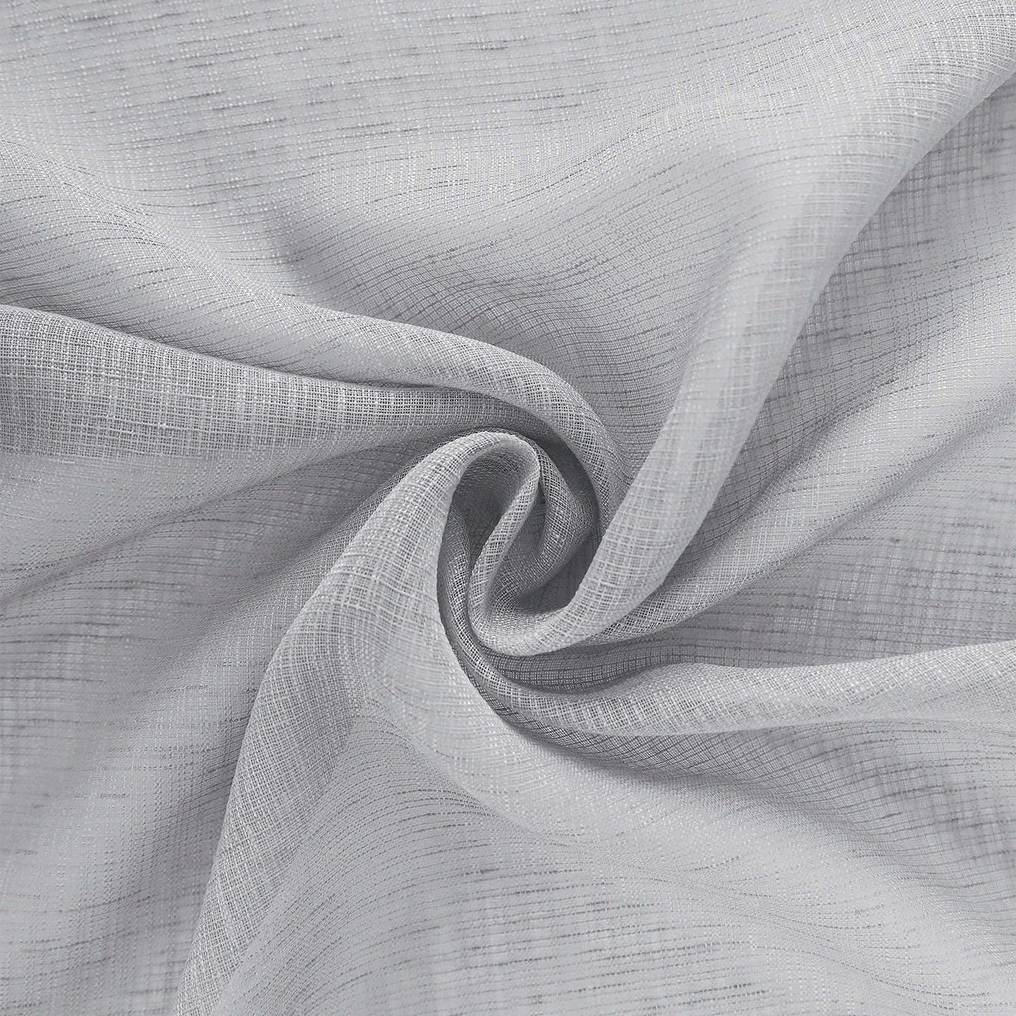 Light Gray Sheer Curtains Linen Textured Weave for Master Guest Bedroom 2 Panels Rod Pocket Modern Stylish Semi Sheer Drape Summer Curtain for Small Window Home Fashion 52 x 63 Inch Length Silver Grey