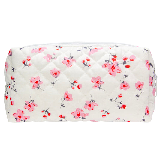 PAZIMIIK Vintage Quilted Makeup Bag Cosmetic Pouch for Brushes Pencils and Travel Make Up Accessories for Women and Girls Myrtle Pink