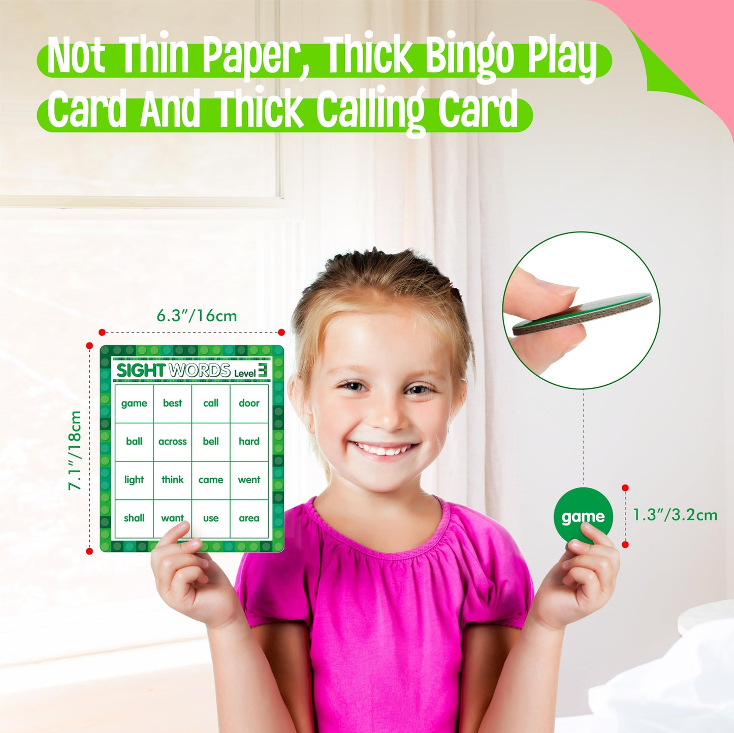 SpriteGru Sight Word Bingo Game, 160 Sight Words Learn to Read Level 3 & Level 4 Bingo Board Game Dolch's & Fry's Words Lists for Kindergarten and Preschool Kids 4-8, Perfect for Classroom & At Home