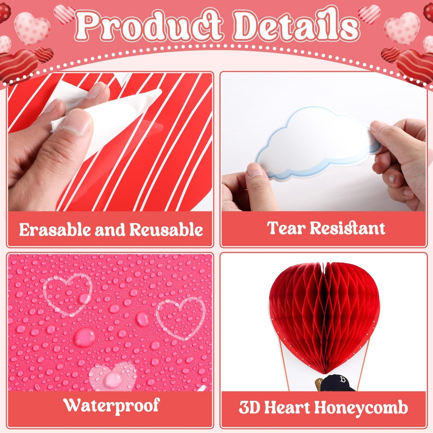 3D Valentine's Day Black History Month Bulletin Board Set Heart Shaped Honeycomb Balls Famous African American Classroom Decoration Inspirational Cutouts for School Home Chalkboard Wall Decor Supplies