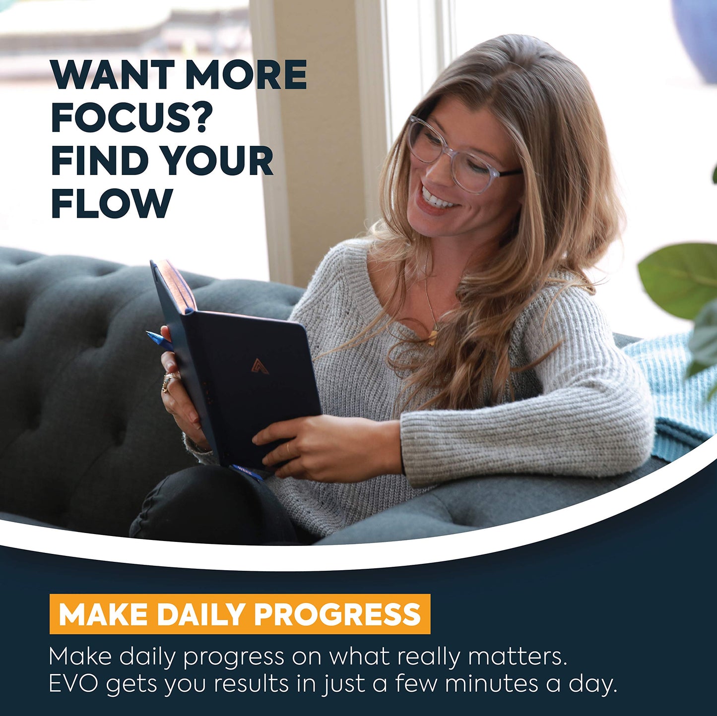 EVO Planner Daily Journal Non Dated Weekly Monthly Gratitude Agenda - Happiness Goals Productivity (Quarterly 90-Day Planner)