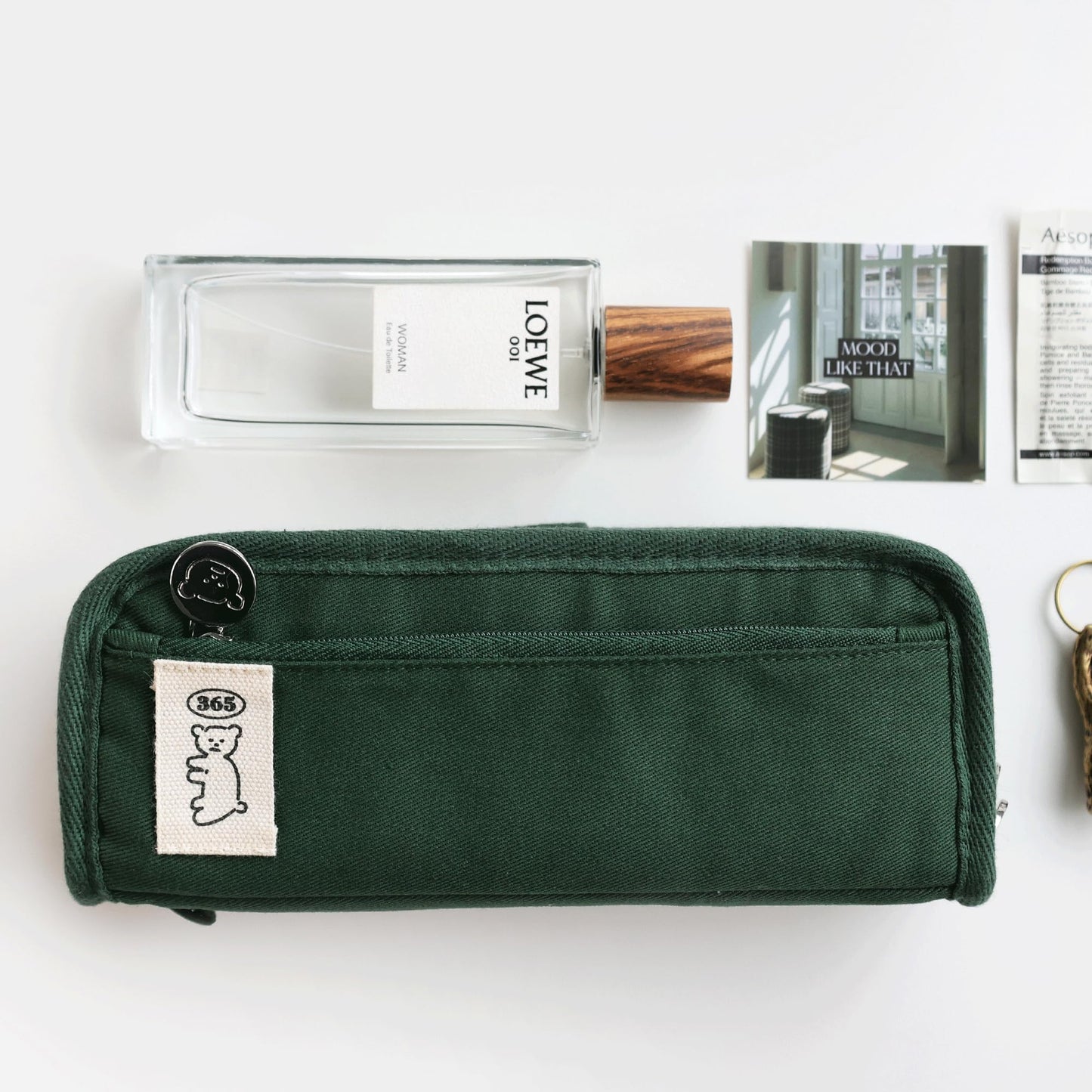brunch brother Daily Green Pencil Case, Large Capacity Pencil Pouch with Ample Storage, Simple Design for Students and Professionals