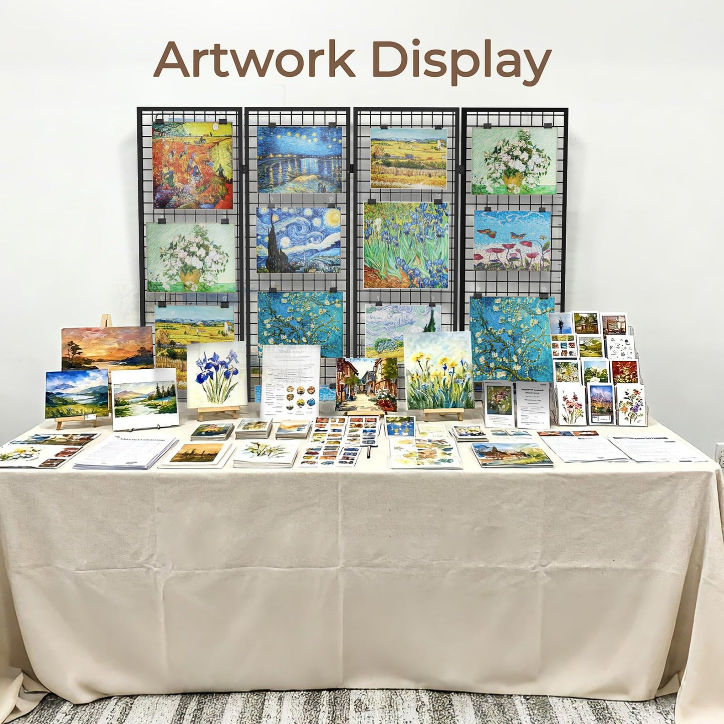 DEMEGA Grid Wall Panels Foldable Gridwall Panel Display Stand Art Show Display Panels for Vendor Events Craft Shows Merch Display
