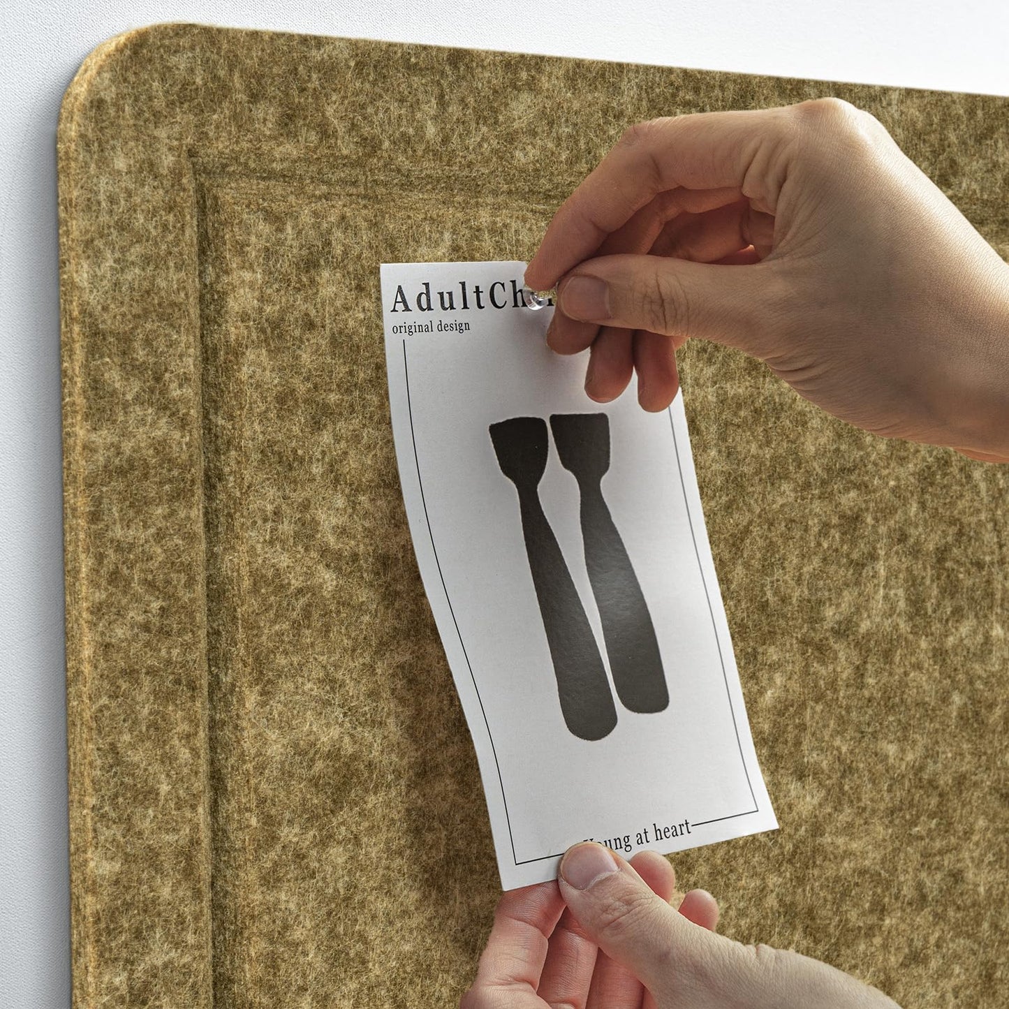 Large Bulletin Board - 60 x 36 Inches, Decorative Felt Pin Board for Wall - 5' x 3' Foldable Photo Display Board with Self-Adhesive Tape, Includes 20 Push Pins - Olive