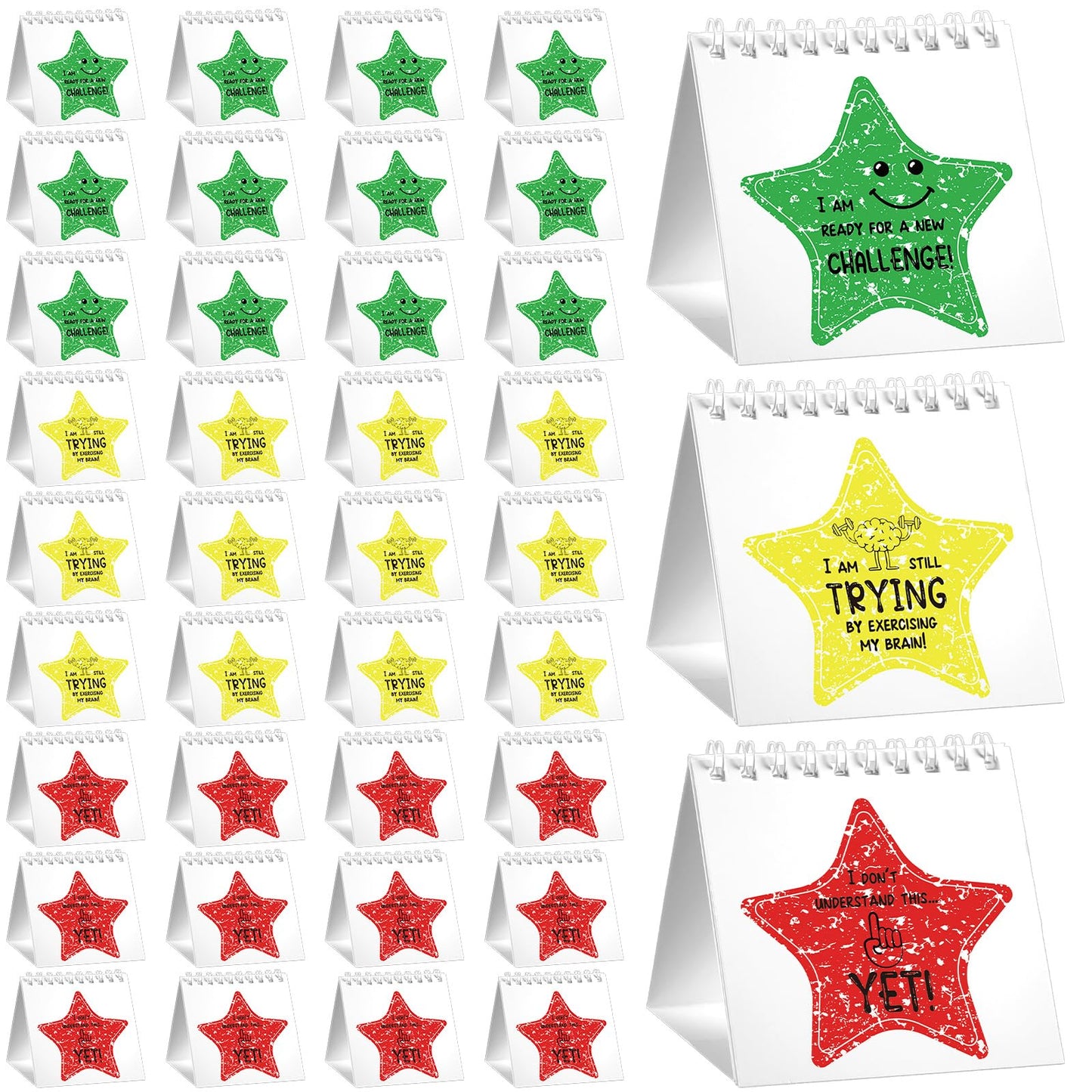 Chivertion 36 Pcs I Need Help Mini Flip Charts Star Classroom Management Need Tools Behavior Self Assessment Cards for Teachers School Educational and Learning Activities Supplies(Novel Style)
