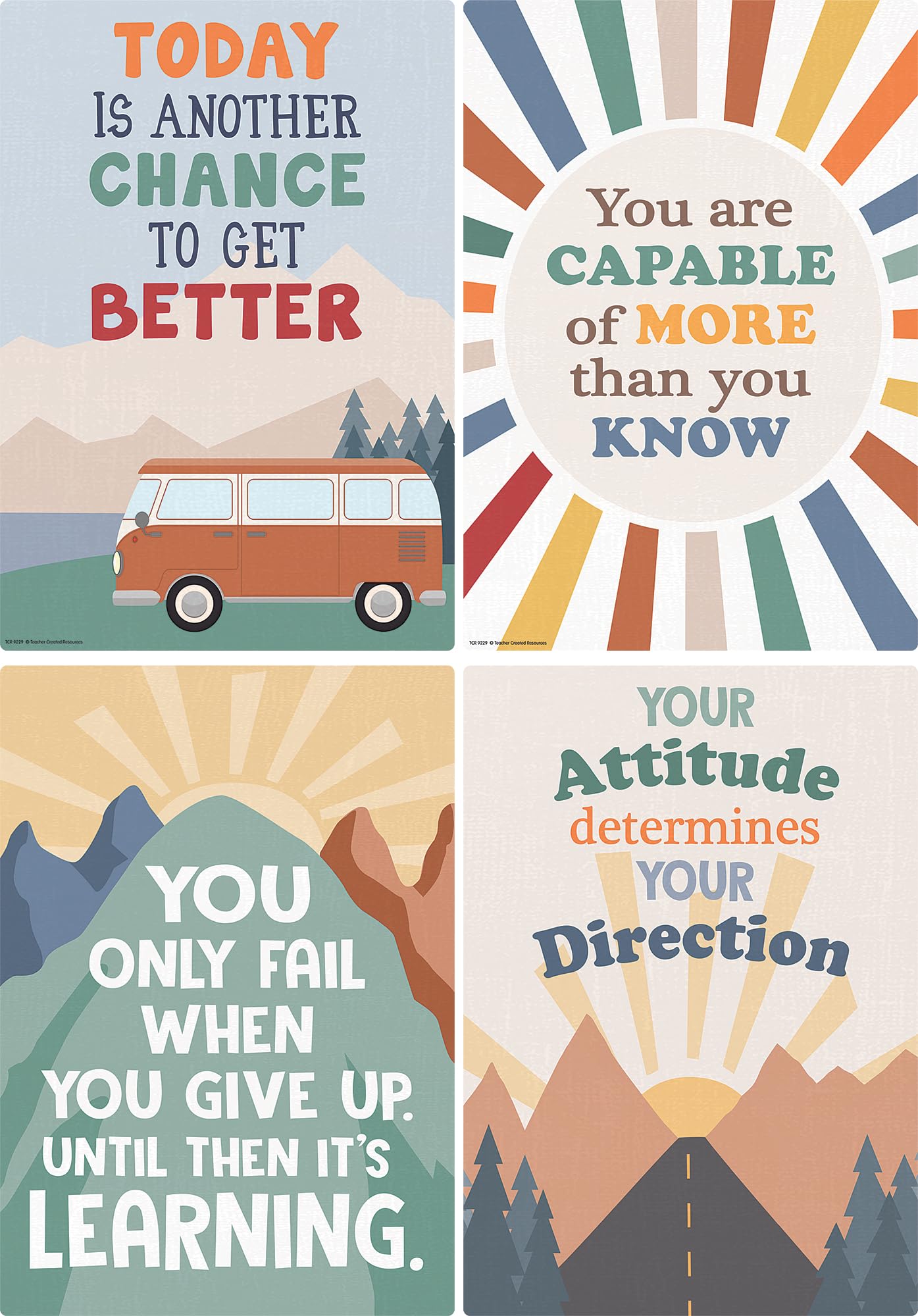 Teacher Created Resources Moving Mountains Road Trip Positive Sayings Educational Poster Pack (TCR9229)