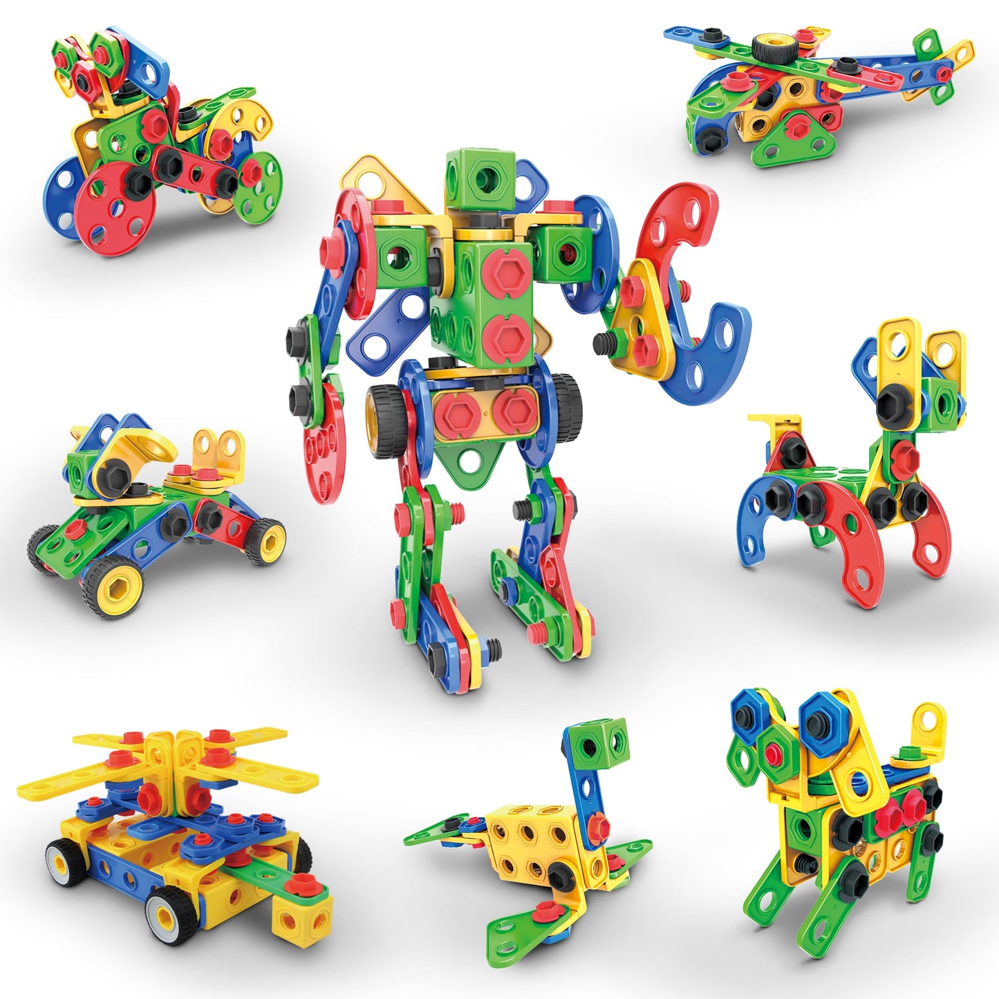 PicassoTiles 152pc STEM Construction Toy Building Set for Kids Ages 3+ Includes Power Drill, Ratchet, Idea Book, Storage Box Educational Engineering Science Kit & Sensory Toys for Boys & Girls PTN152