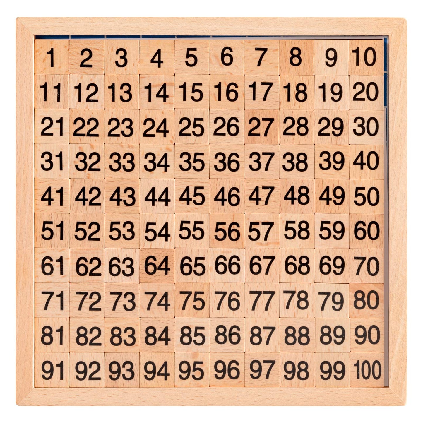 MERRYHEART Wooden Montessori Math Hundred Board, Counting to 100 for Kindergarten, 1-100 Number Board for Toddlers, Montessori Counting Game Board with Storage Bag