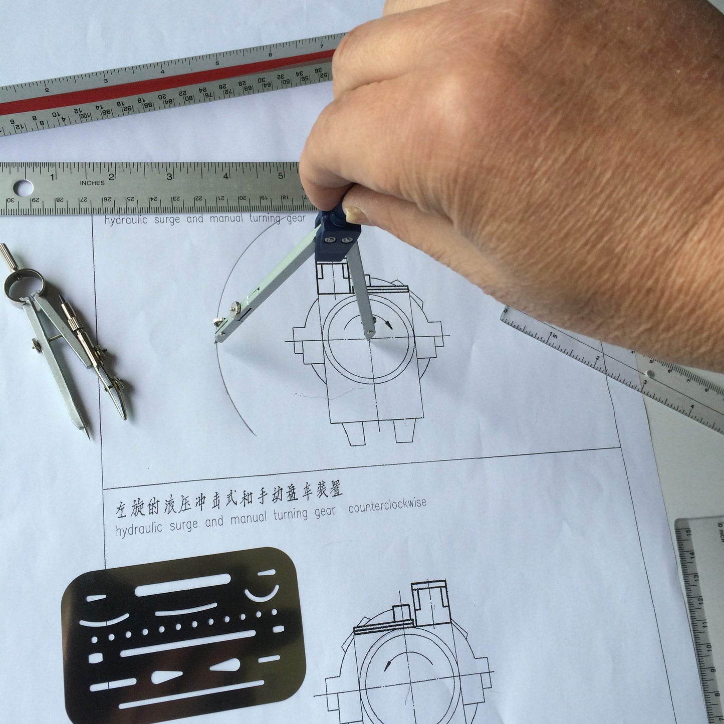 Compass for Geometry Drafting Tools 16 pcs Geometry Set Metal Rulers and Compasses for Architecture and Students Geometry Set for School Protractor and Compass Ruler Set and Geometry Compass W.8.5oz