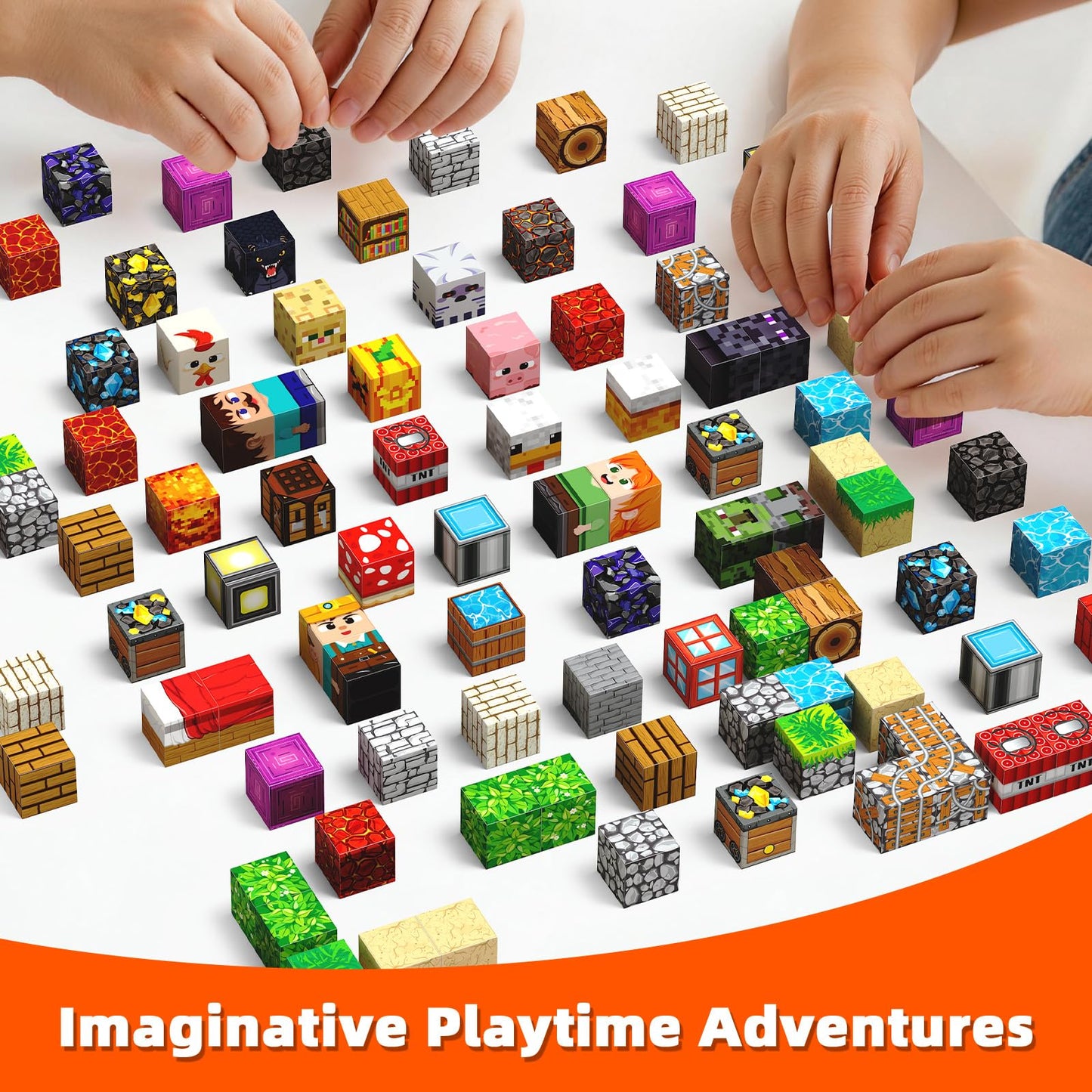 400PCS Magnetic Blocks, Magnetic Building Cube Set for Kids Ages 3+, Constructions STEM Stacking Tiles Toy Building Birthday Gifts for Boys Girls