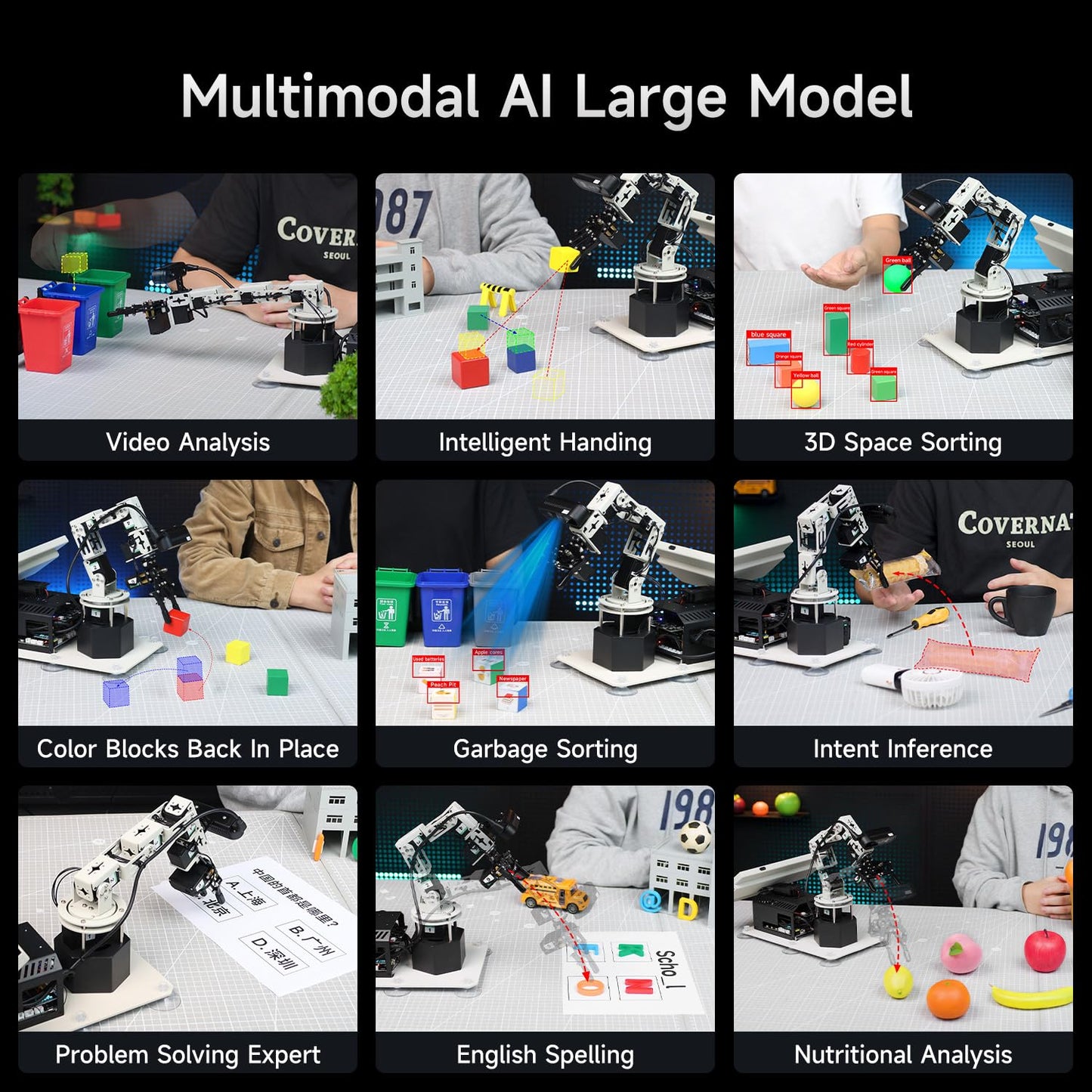 Yahboom Jetson Orin Nano Super 8GB 6DOF Robotic Arm 3D Space Scanning, Depth Camera Visual Recognition AI Vision AI Voice Interaction ROS, Python Programming Data