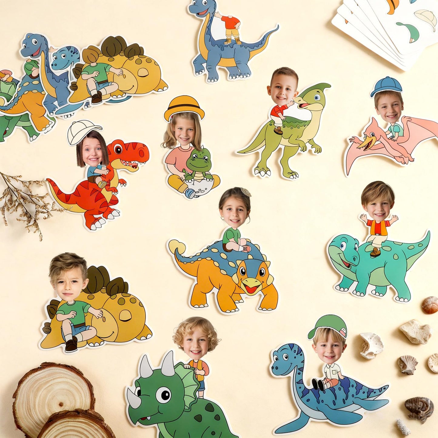 60pcs Dinosaur Theme DIY Cutouts Dinosaur Bulletin Board Decoration Set Cute Dino Jungle Paper Cut-Outs Classroom Decor for Boy Girl Classroom DIY Photo Craft Kindergarten School Wall Door Supplies