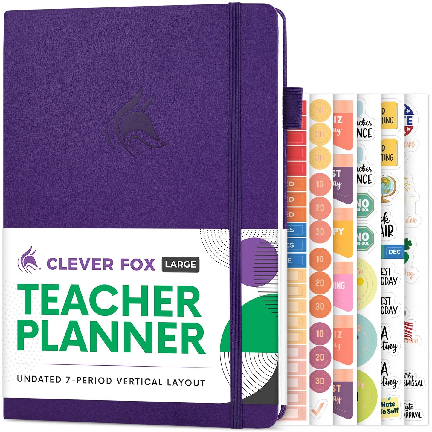 Clever Fox Teacher Planner – School Year Planner with Calendars & Lesson Plans – Teacher Plan Book for Classroom & Homeschool Organization - Undated, 7x10″, Hardcover (Purple)