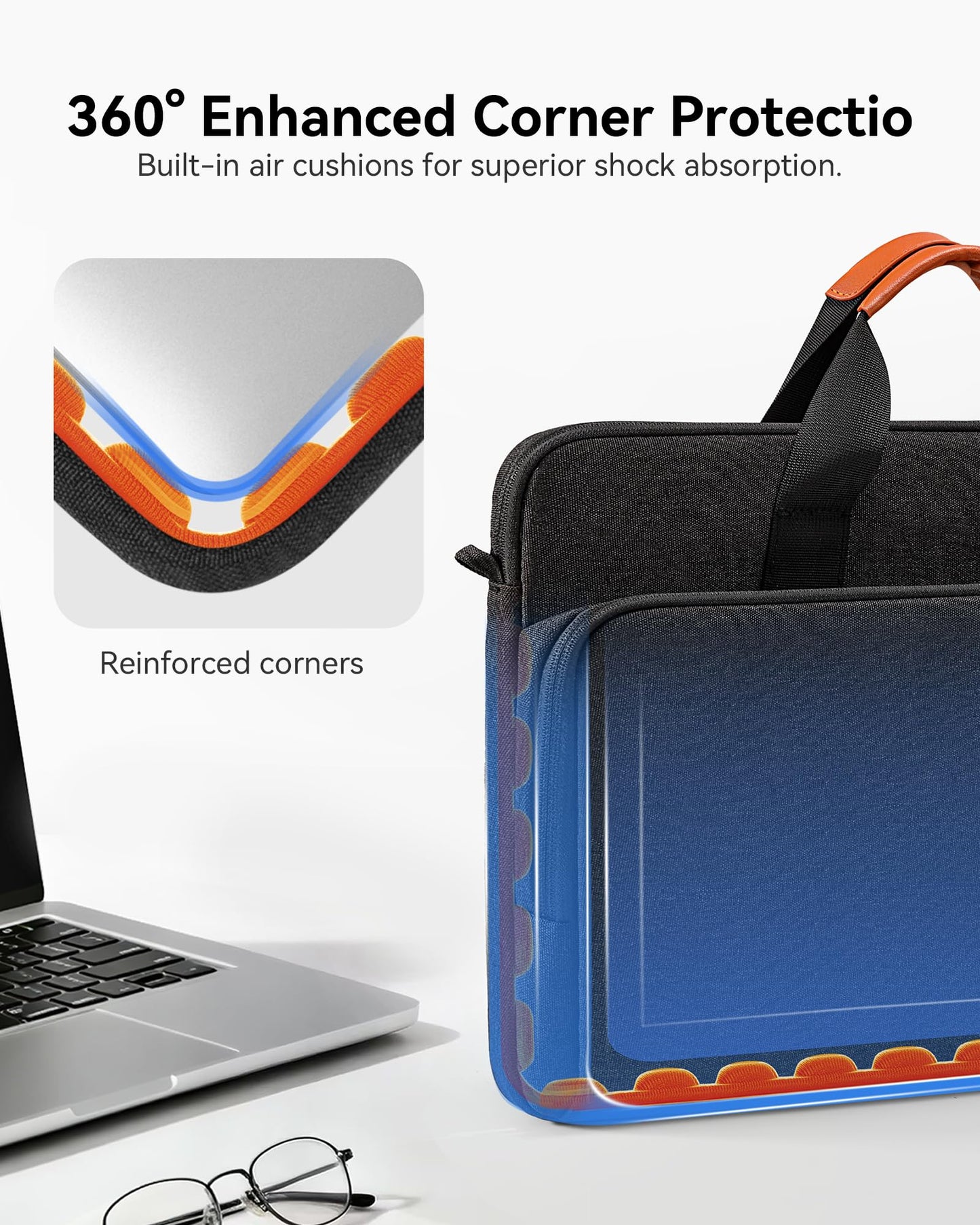 bagasin 15 15.6 16 inch Laptop Computer PC Shoulder Bag Carrying Case, Water-Repellent Fabric Briefcase, Lightweight Toploader, Business Casual or School