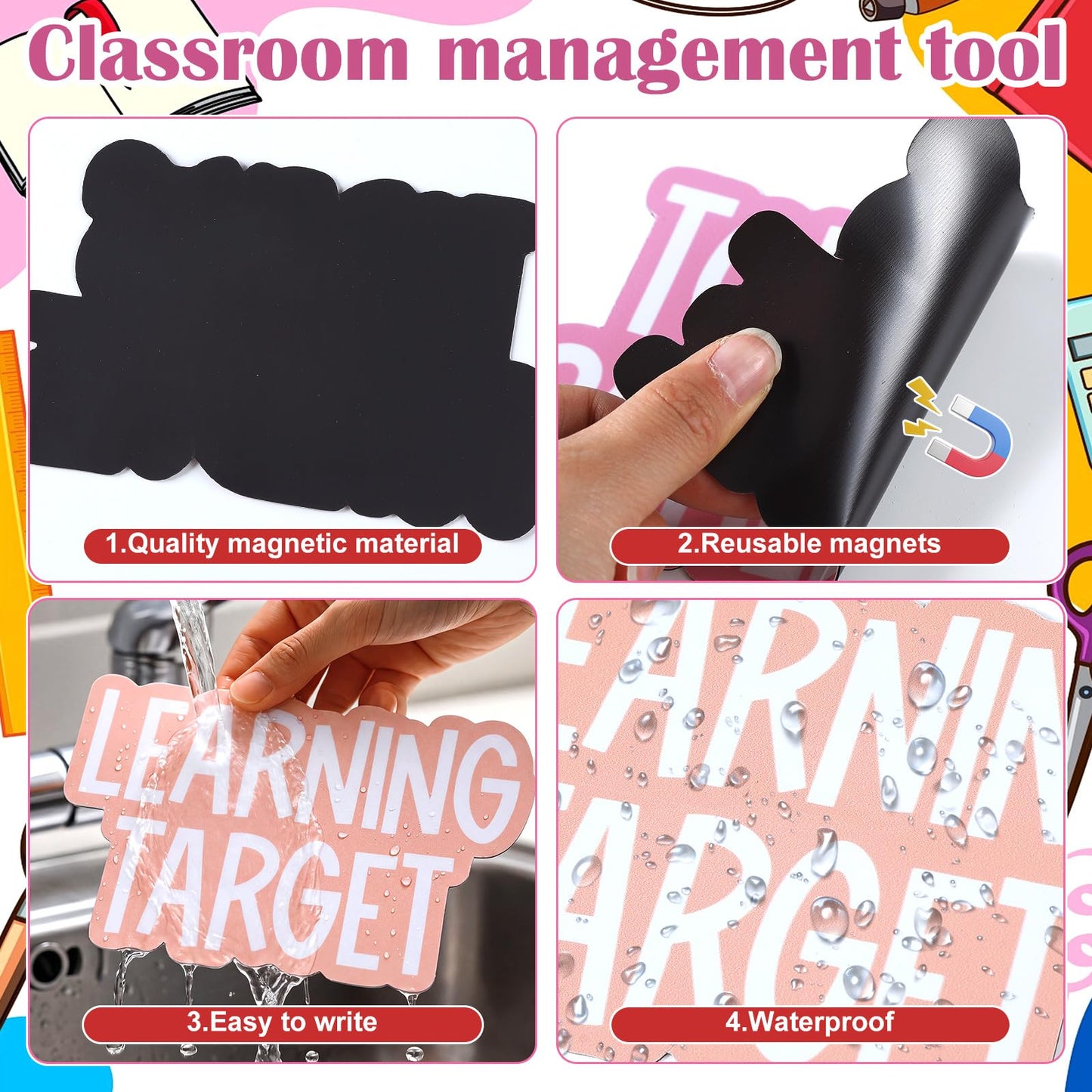 AmazingSpark 12 Pcs Class Subjects Magnets Classroom Daily Schedule Magnets Reusable Today's Schedules Labels Set Dry Erase Label for Whiteboard Bulletin Board Decor School Elementary Organization