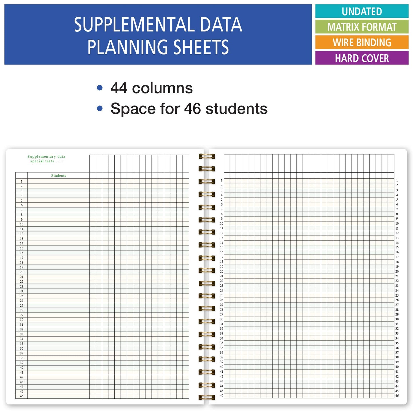 Elan Publishing Company HARDCOVER 7 Period Teacher Lesson Planner - Days Horizontally Across the Top with Bonus Clip-in Bookmark (Tree Seasons)