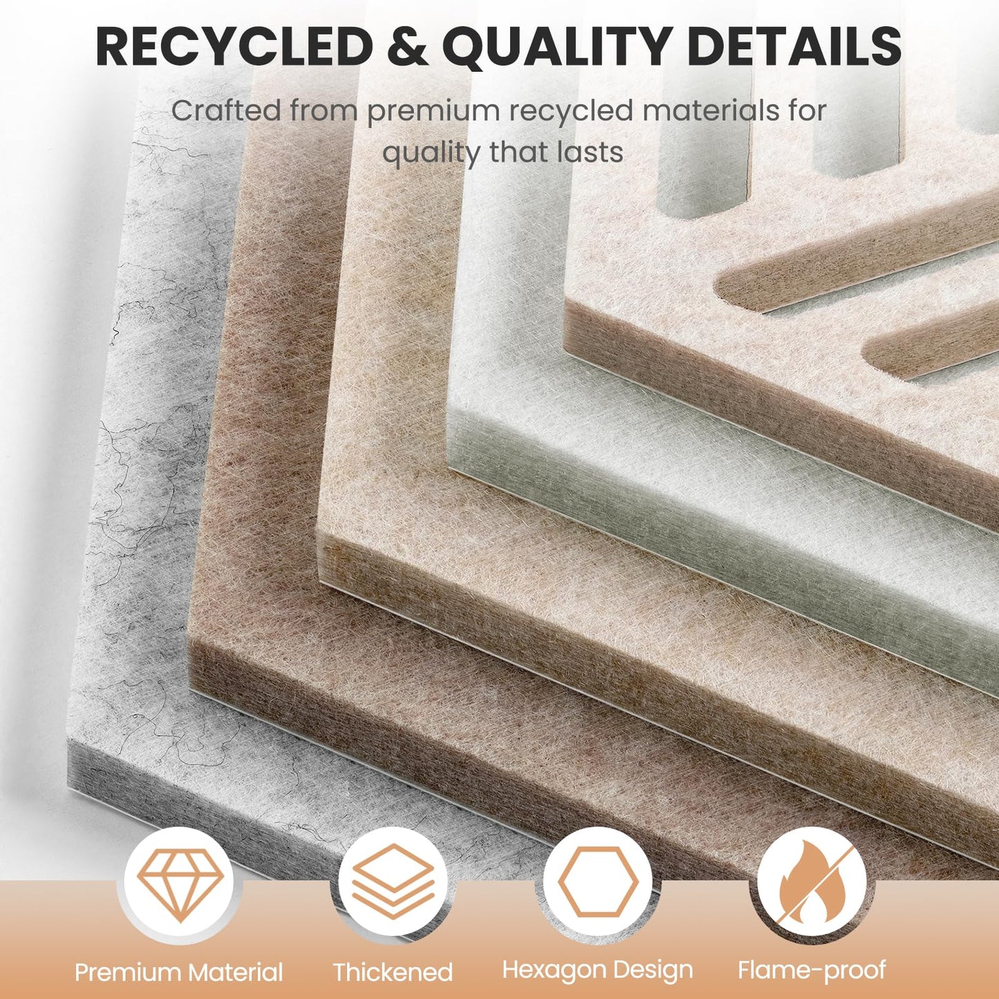 Hexagon Cork Bulletin Boards for Walls Decor, 10 Pack Felt Board Tiles with 25 Push Pins, Photo Display Board for Office & Home Classroom DIY Decor