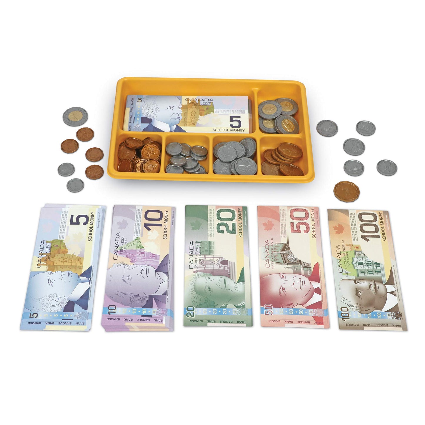 Learning Resources Canadian Currency X-Change Activity Set - Money for Learning, Pretend Play Money Set for Kids, Pretend Dollar Bills, Toy Coins, Canadian Play Cash