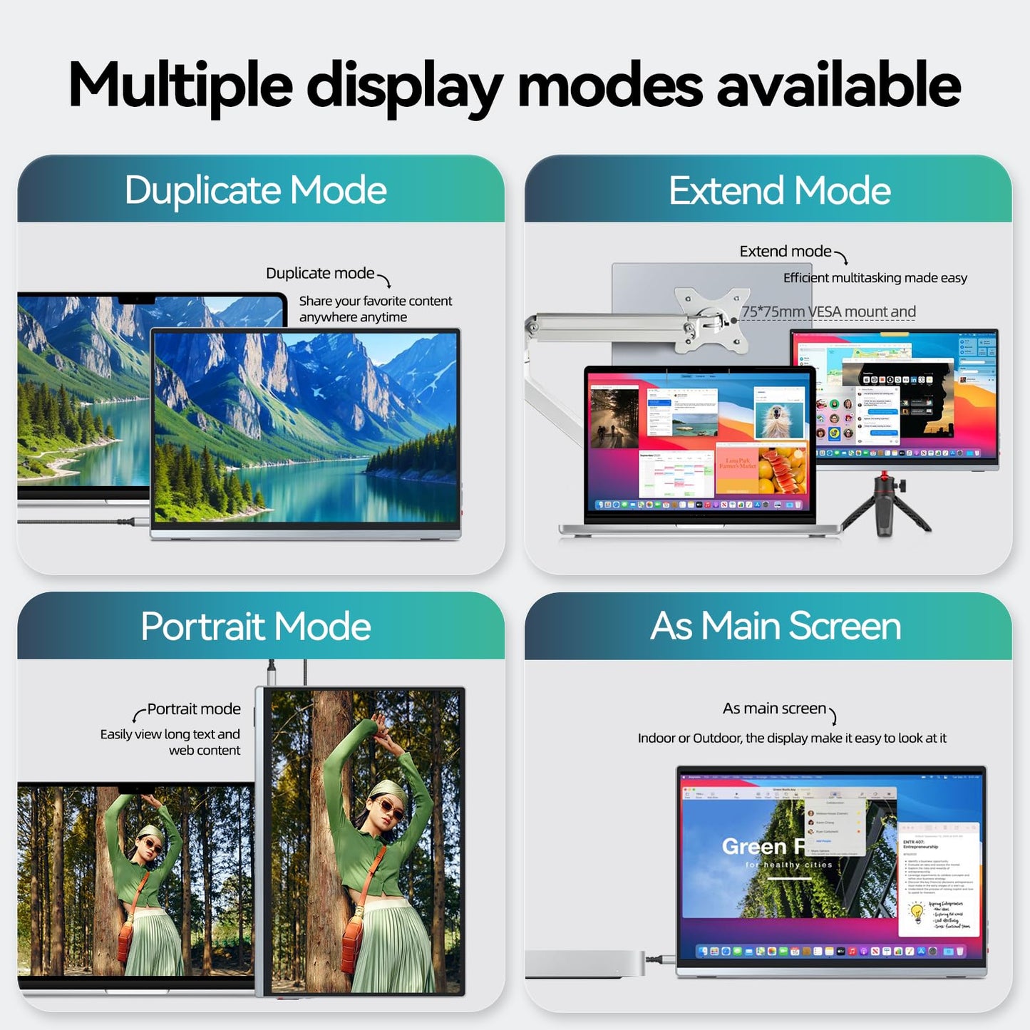 Intehill Portable Monitor 4k,Anti-Glare 13.4" 3840 * 2400 IGZO Screen, 4K Portable Travel Monitor, 1500:1,500 Nits Screen,HDR,sRGB 100%,Built-in Speakers,Dual USB-C,HDMI for Laptop Mac Phone PS5