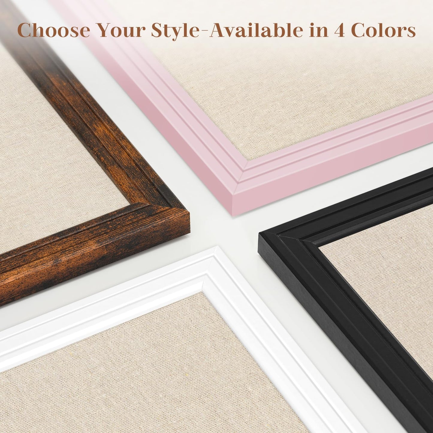 DOLLAR BOSS Linen Bulletin Board 36" x 24", Decorative Cork Boards for Walls with White Wood Frame, Premium Fabric Pin Board for Office, Home & School Room Decor, Black