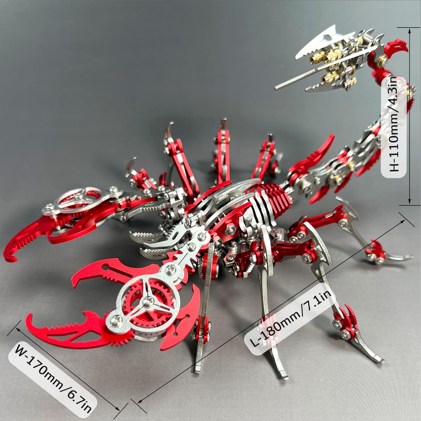 OreilleStar 3D Metal Scorpion Puzzles: 350+ Pieces, Stainless Steel, Assembly & Disassembly, Modern Style, DIY Building Block Toys, Brain Teaser, Ages 15+