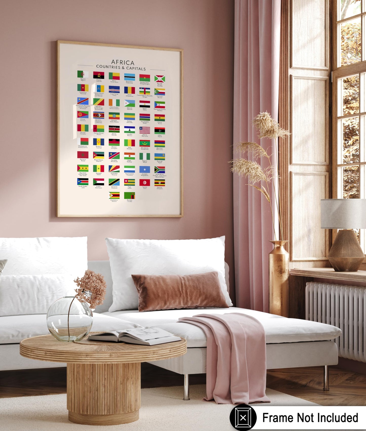 Poster Master Flags of Africa Poster - African Countries & Capitals Print - Learning Materials Art - Flag Art - Gift for Students & Teachers - Decor for Classroom or Library - 8x10 UNFRAMED Wall Art
