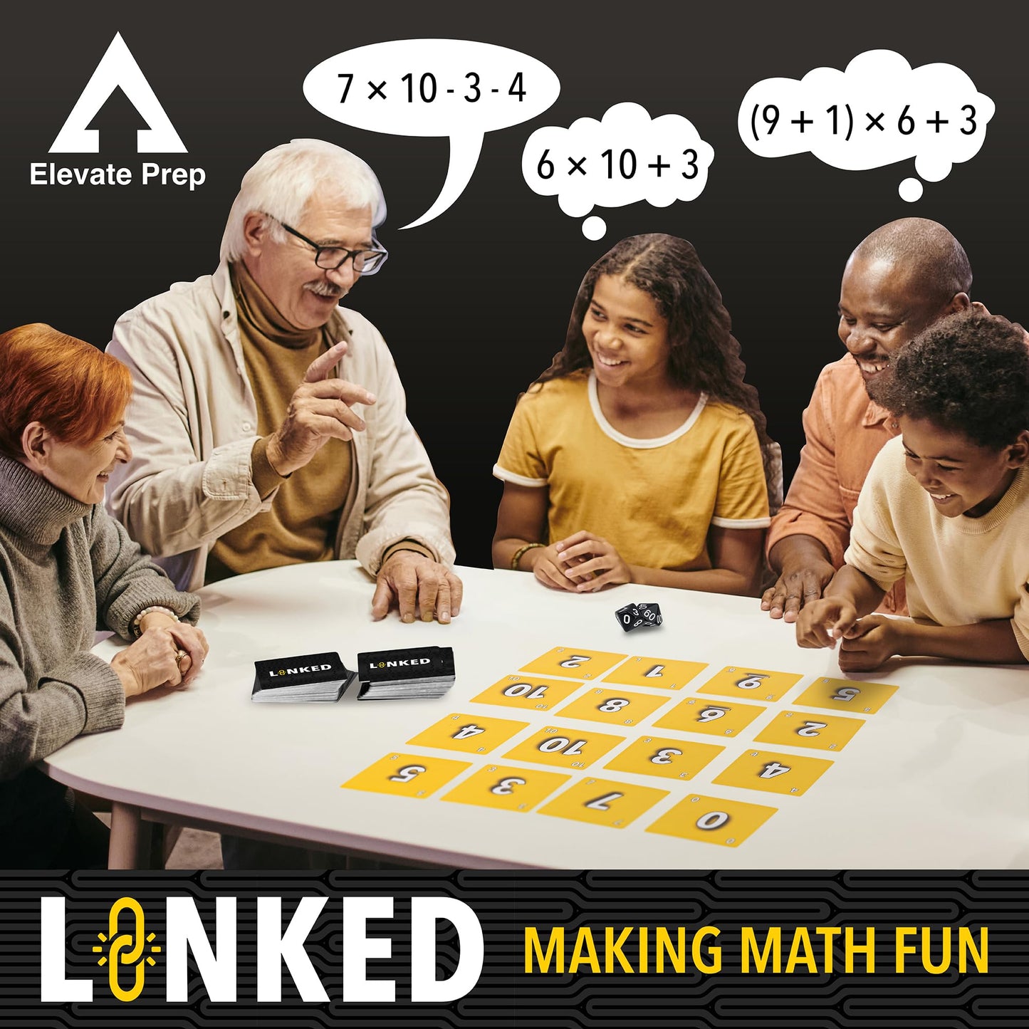 Elevate Prep Linked Math Game | The Game of Quick Thinking and Number Linking | Fun and Engaging Math Activity for Kids Ages 7+ | Practice Addition, Subtraction, Multiplication, and Division
