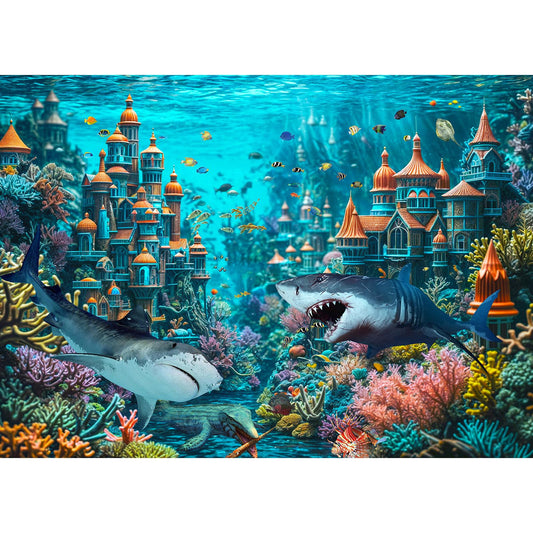 TangMosaic 1000 Piece Puzzle for Adults, Sea King Castle Jigsaw Puzzle, Impossible Puzzles Game, Interlock Perfectly No Dust, Home Decoration Puzzle, Gift for Friends Parents Couples