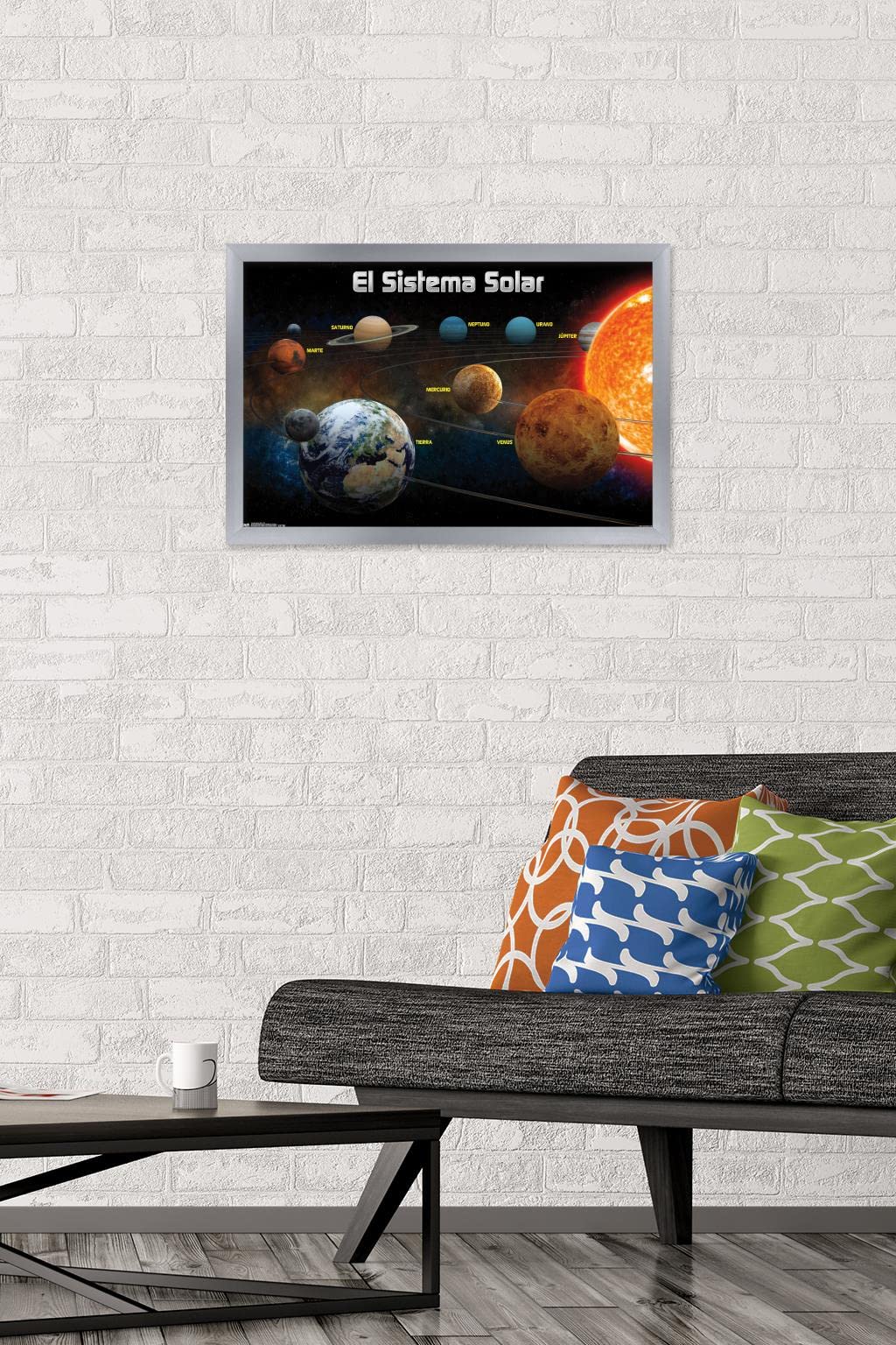 Trends International El Sistema Solar 2013 (Solar System) Wall Poster, 14.725" x 22.375", Silver Framed Version