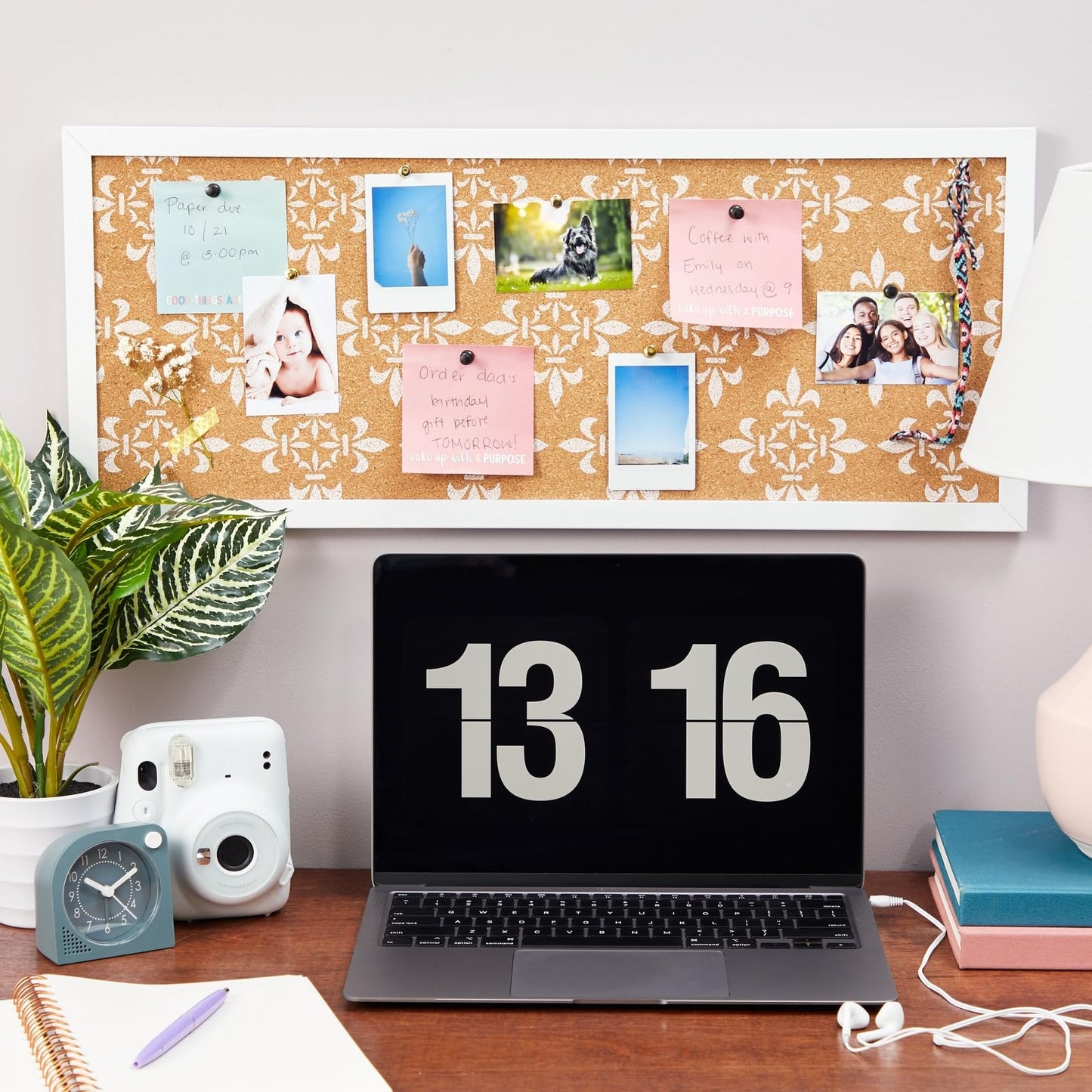 Juvale Decorative Cork Bulletin Boards for Walls (10 x 24 in) - White Frame Pin Board for Office, Bedroom & Room Decor