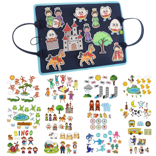 SmoothNovelty 12 Pack Flannel Felt Board Stories Set with a Foldable Board for Preschool Activities Boys Girls(Nursery Rhymes)