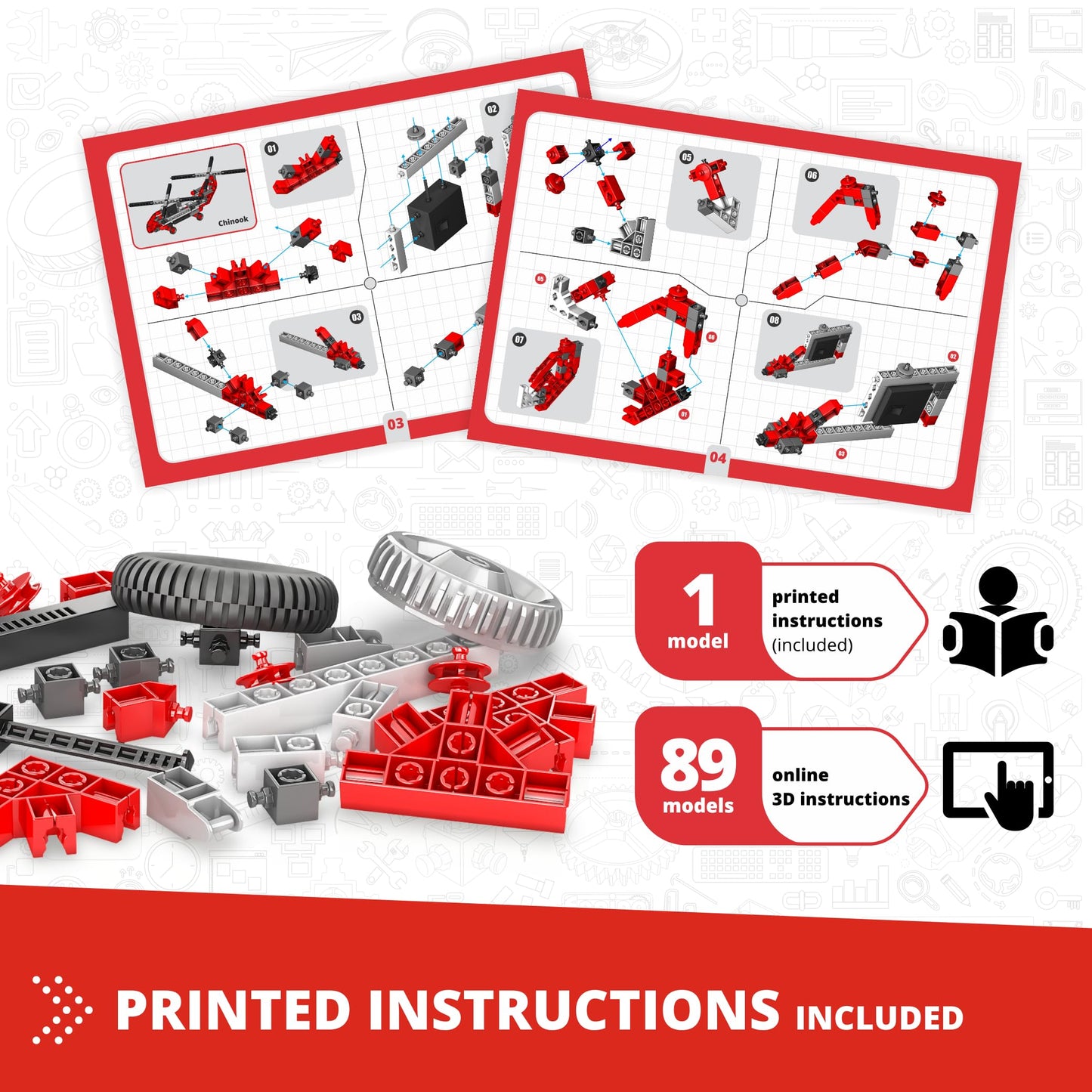 Engino- Inventor STEM Toys, 90 Motorized Models, Building Toys for Kids 7+, Engineering Kit, Stem Projects, Learning & Education Set, Gifts for Boys & Girls