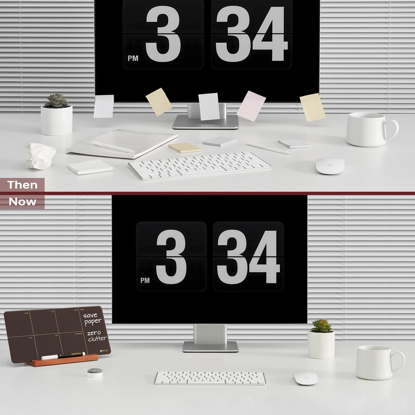 Desk Weekly Glass Dry Erase Board with Detachable Wood Stand, Burgundy Red, Small Desktop Calendar to Do List Planner Whiteboard 12x6 for Office, Home, Schools, Marker&Eraser Included, Yeoux