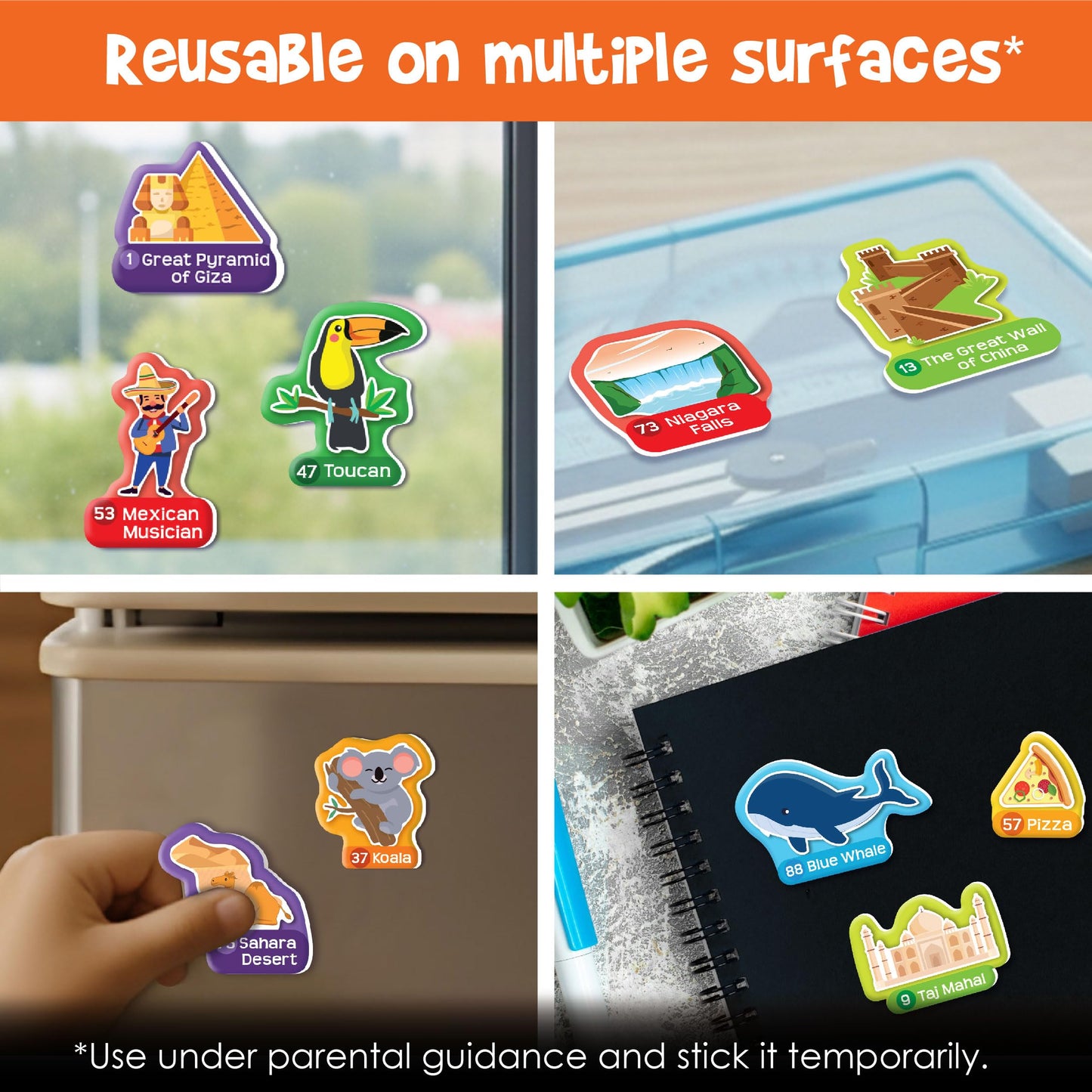 Imagimake Mapology USA Map with Reusable Stickers | 100+ Jelly Stickers | Geography Games & Learning Kids Toys Age 5-8 | Gifts for Boys & Girls Age 5,6,7,8,9,10,11,12 Years Old