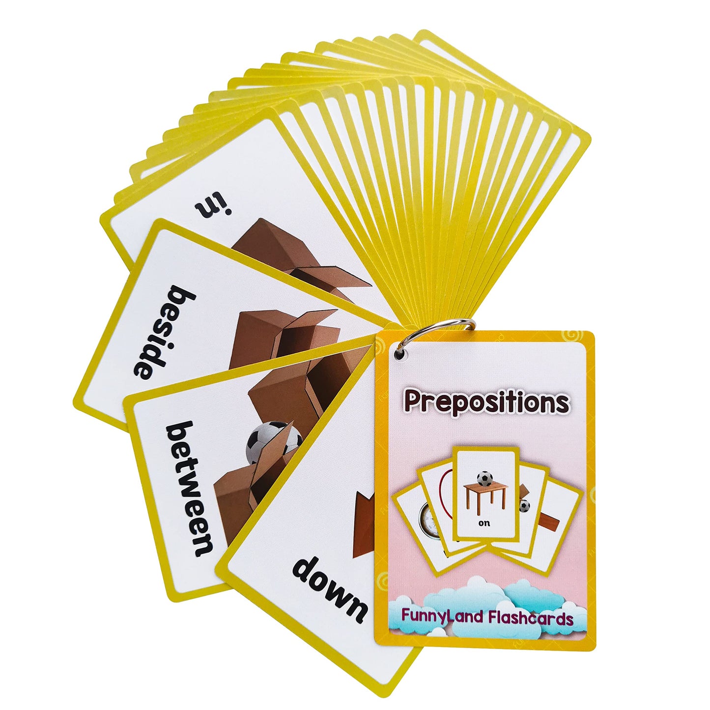 Lilias Verbs/Adjectives/Prepositions Flash Cards, English Words Pocket Card for Toddlers, Learning Toys, Supplies for Kindergarten Preschool, 3 Themes Set