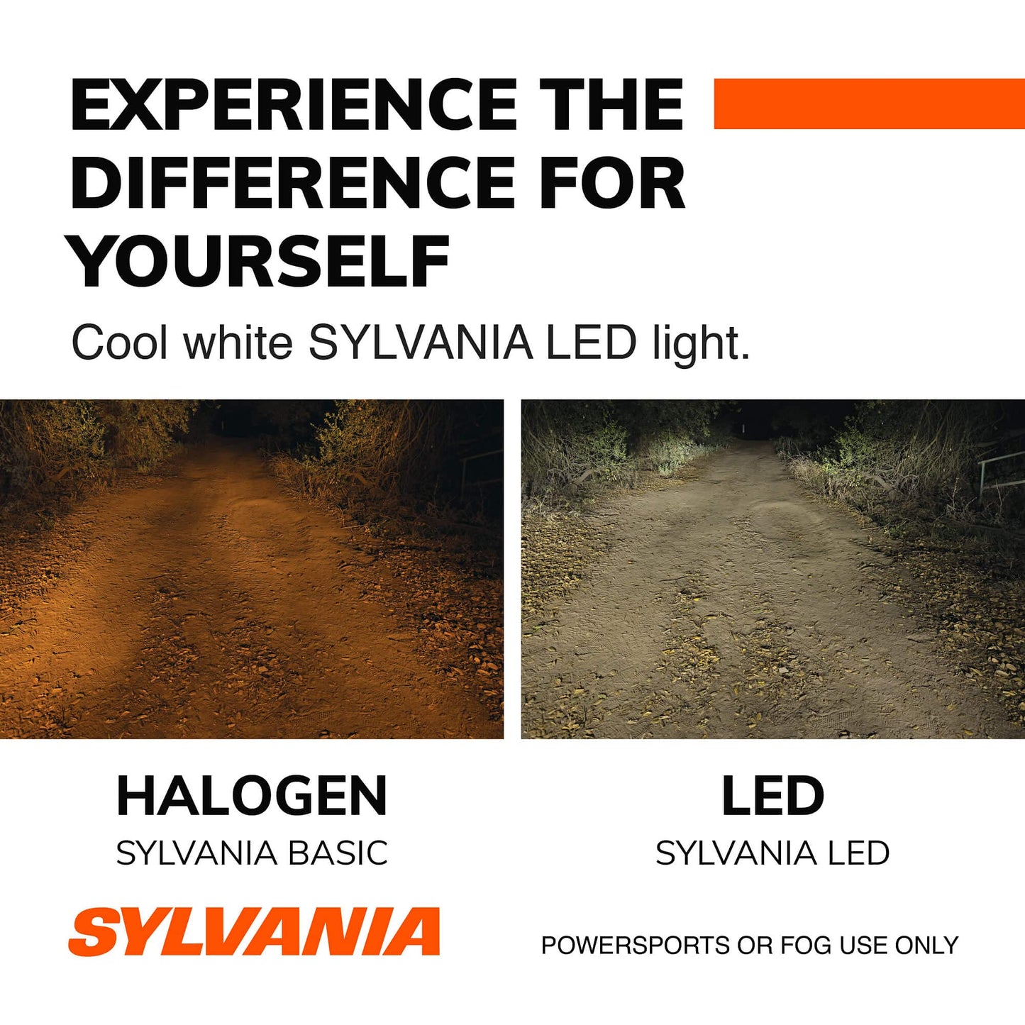 SYLVANIA 9003 H4 LED Headlight Bulbs - 2 Pack for Off-Road Use and Fog Lights