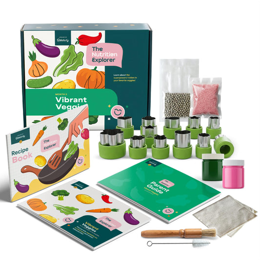 Baketivity Vibrant Veggies Box – Kids Nutrition Kit, STEM Science Kit for Kids, Preschool Learning Activities, Homeschool Supplies, Hands-On Kids Activities, Birthday Gifts for Kids