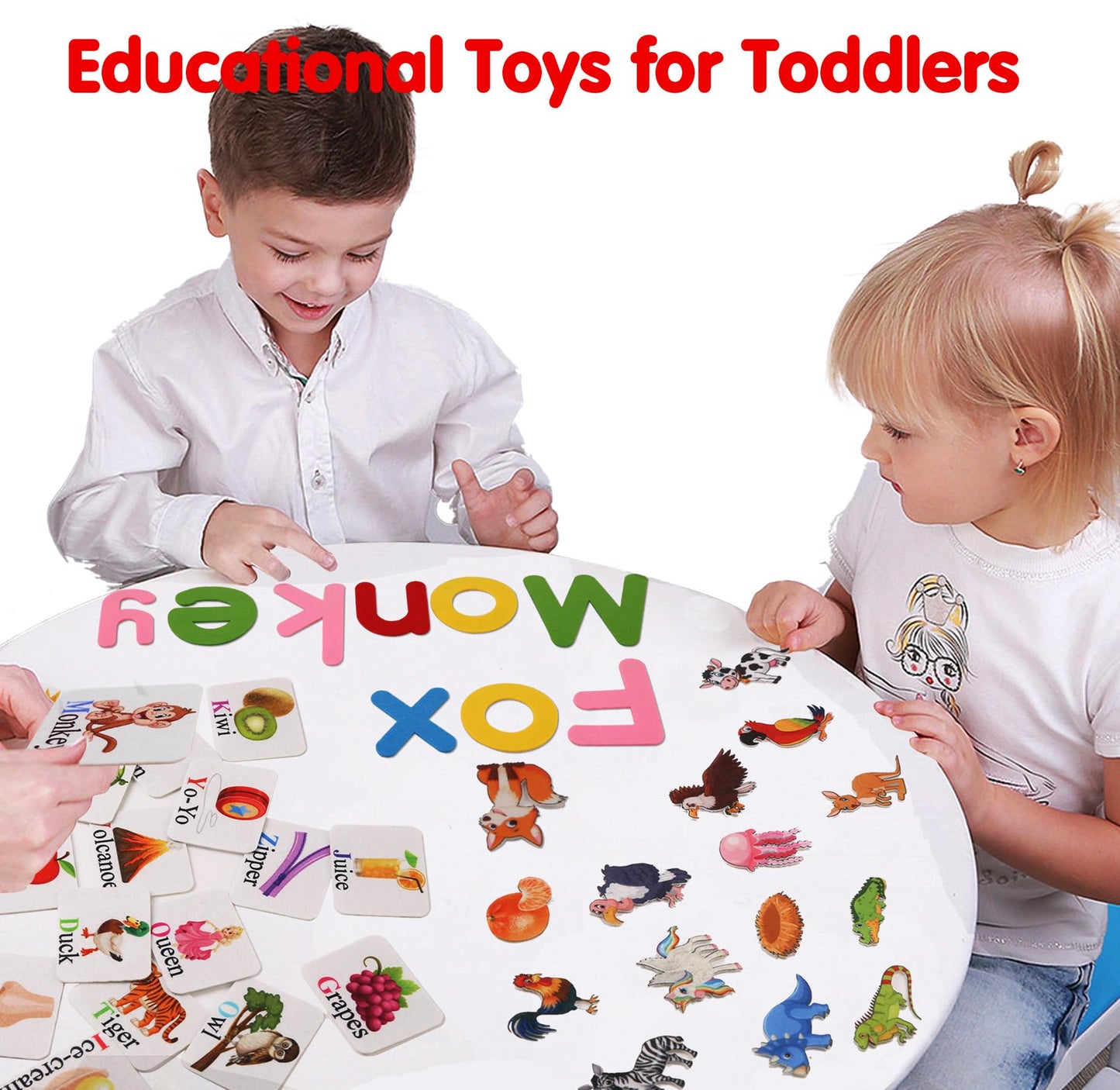 Craftstory 130 Pcs Alphabet Learning Toys Letters-Felt Montessori Board for Toddlers with Flashcards Preschool Spelling Vocabulary Activities Educational Toys for 3 Year Old