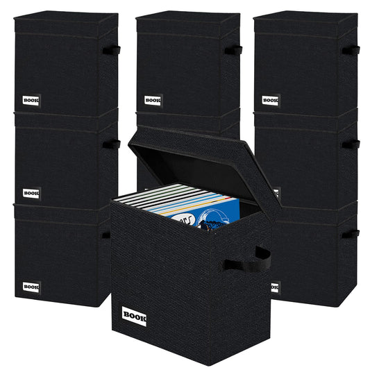 YNSZAS 10 Pack Collection Comic Book Storage Boxes, Protector Organizer 11.8" X 9.8" X 7.8" Collapsible Short Box Holds 160-180 Comic Book Heavy Duty Bin Container Holder Shelf